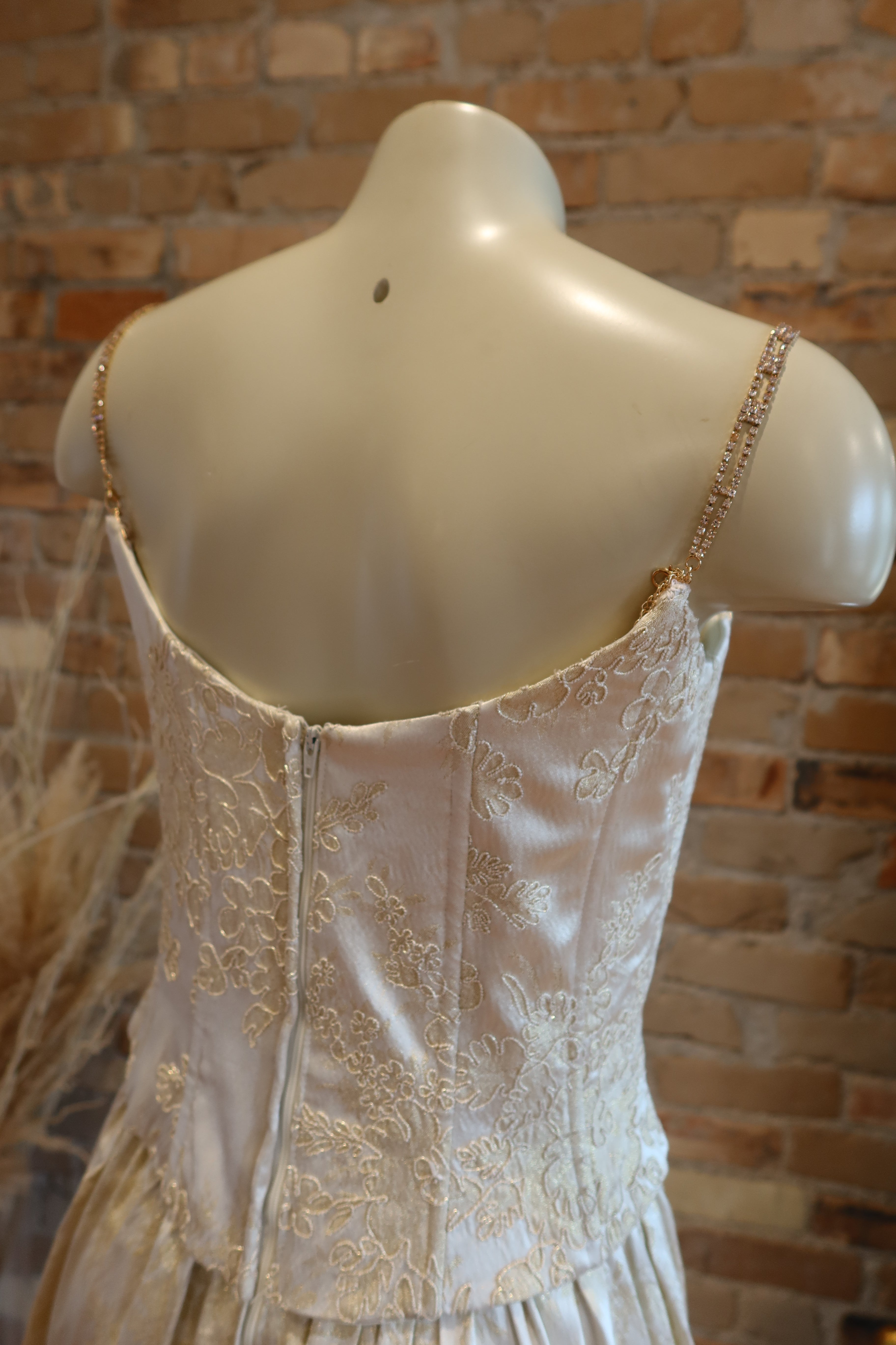 90s Ivory Basque Waist JM Gown