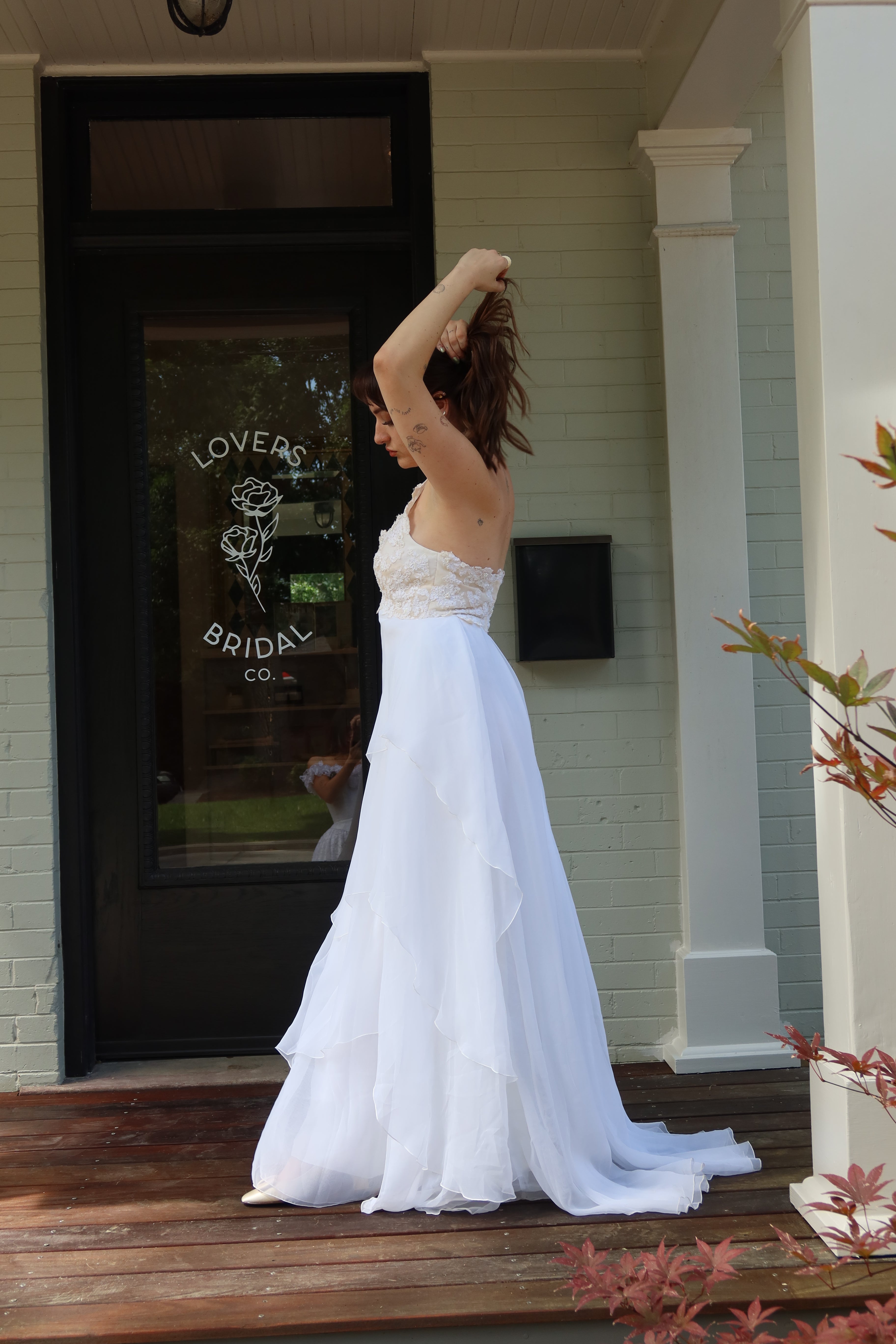 1960s Chiffon Bianchi of Boston Halter Gown