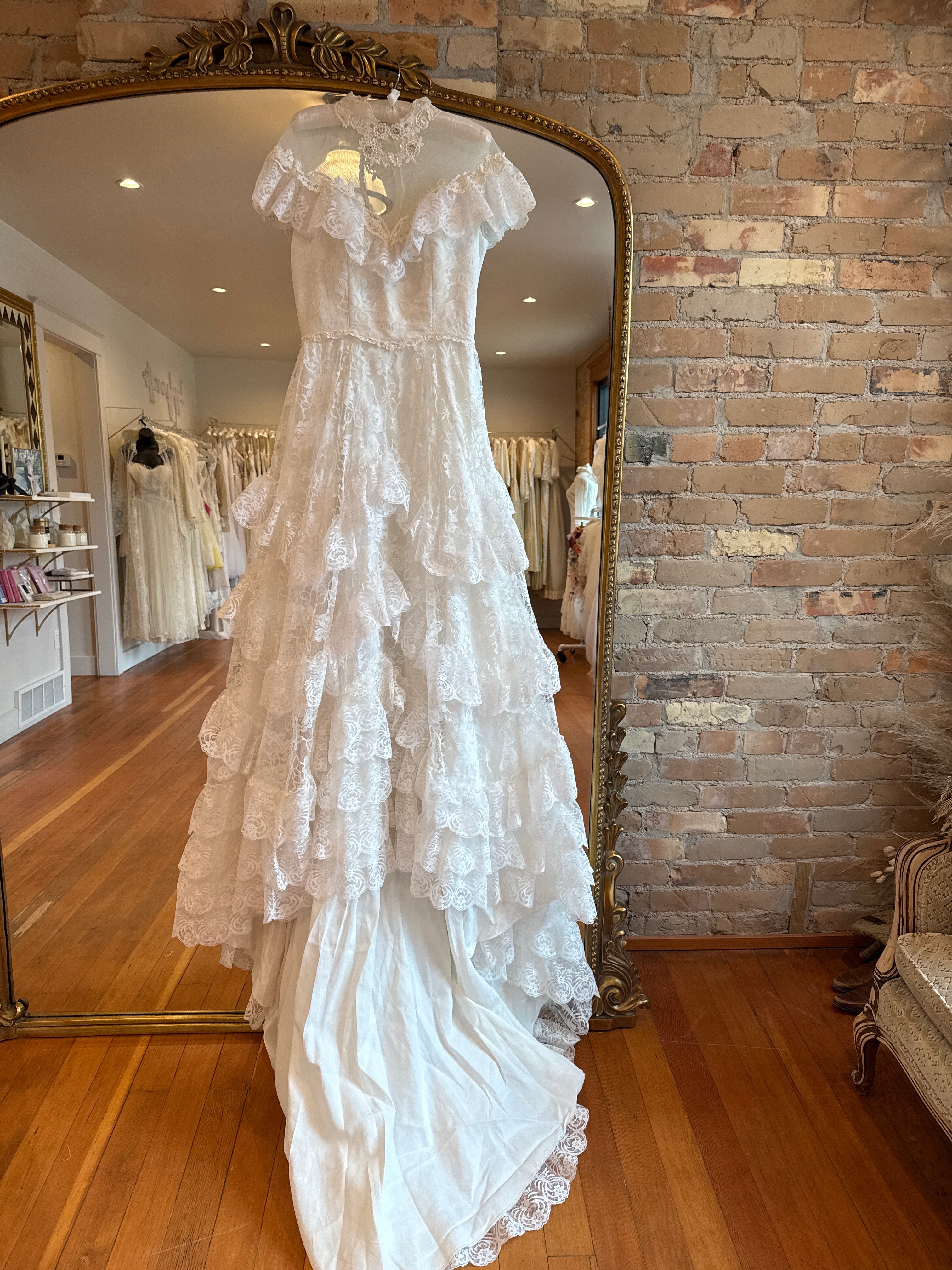 1970s Brideallure Cottage Core Gown
