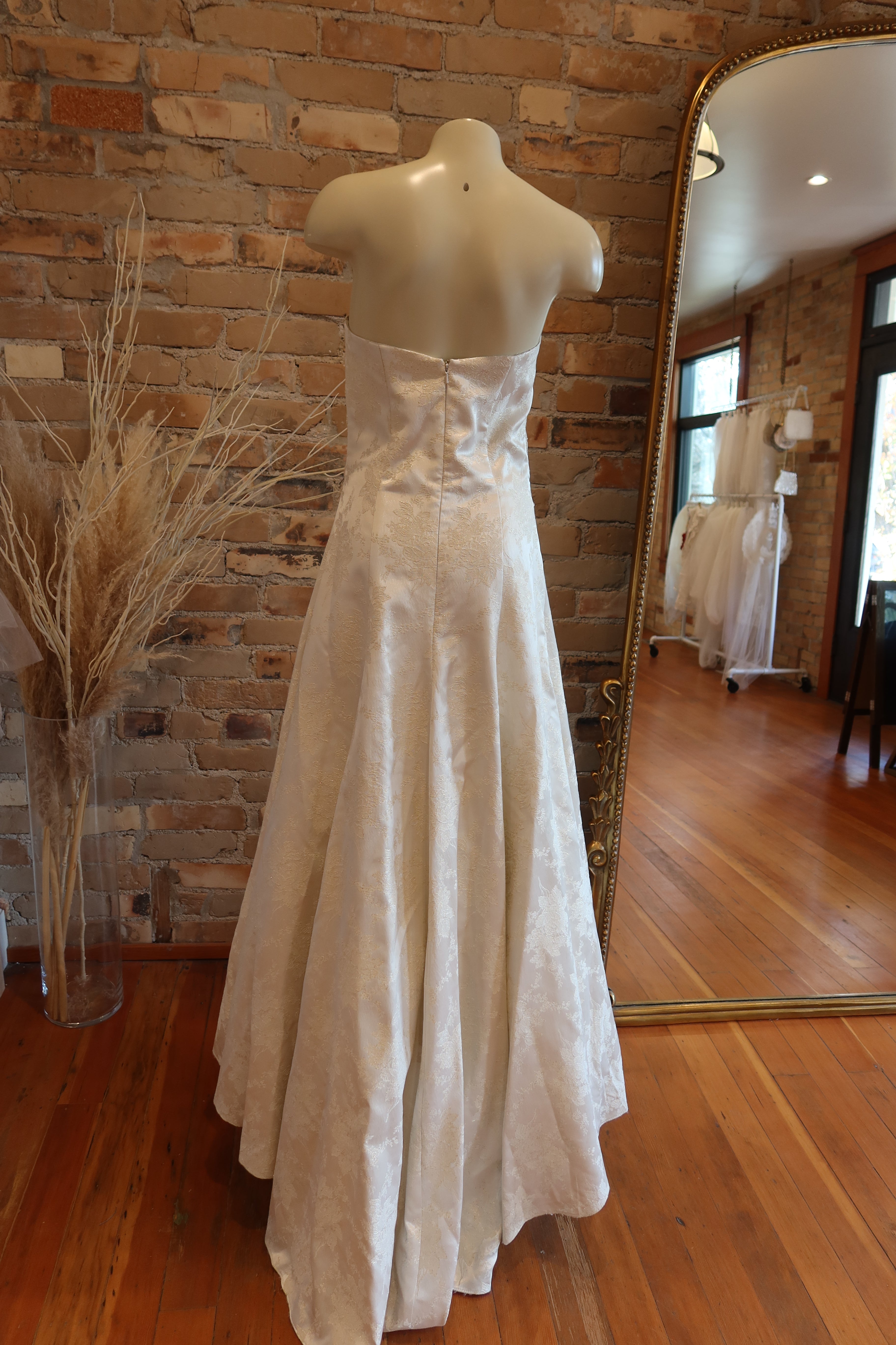 90s Strapless Jessica McClintock Brocade Gown