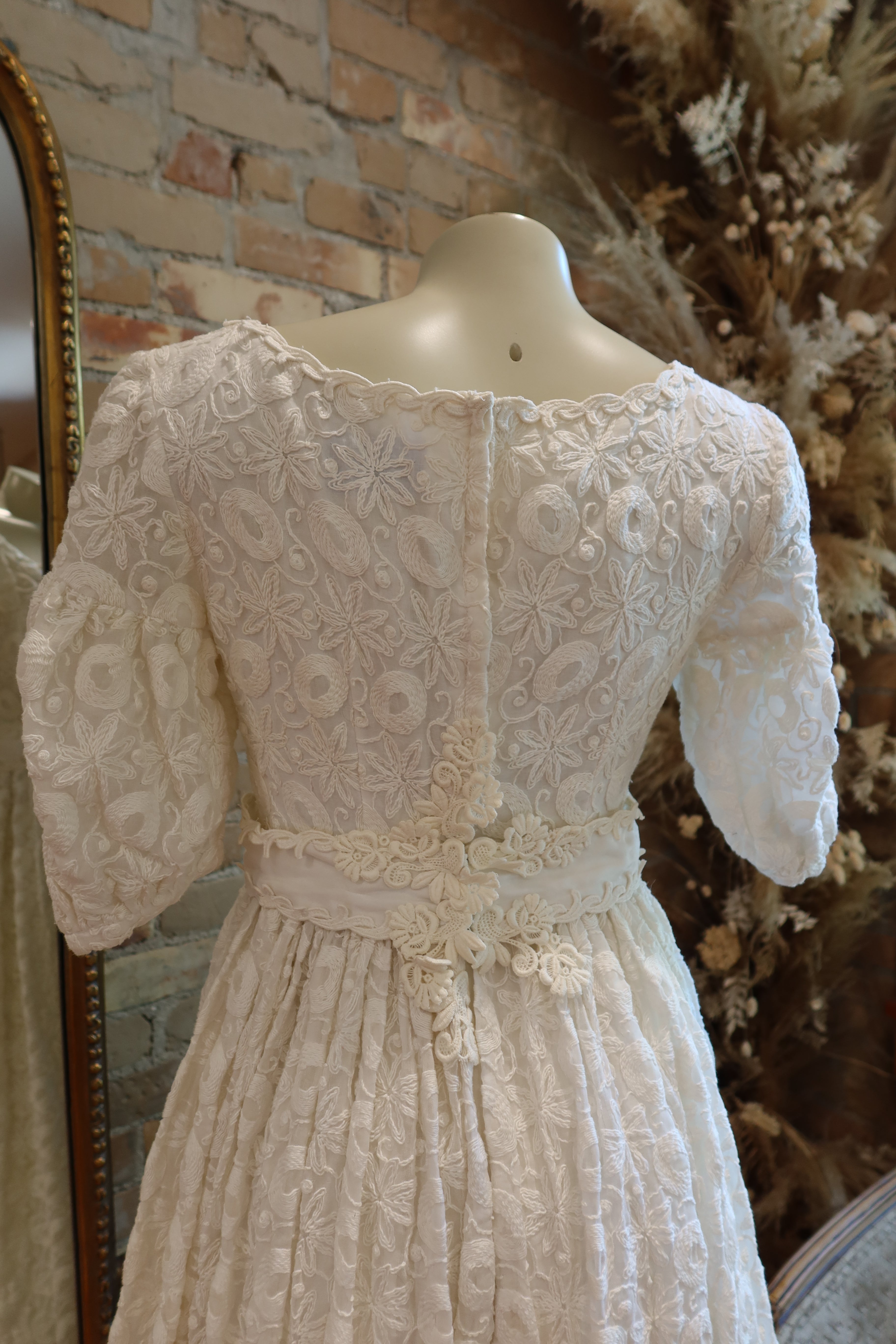 1960s Bianchi of Boston Puff Sleeve Midi Gown