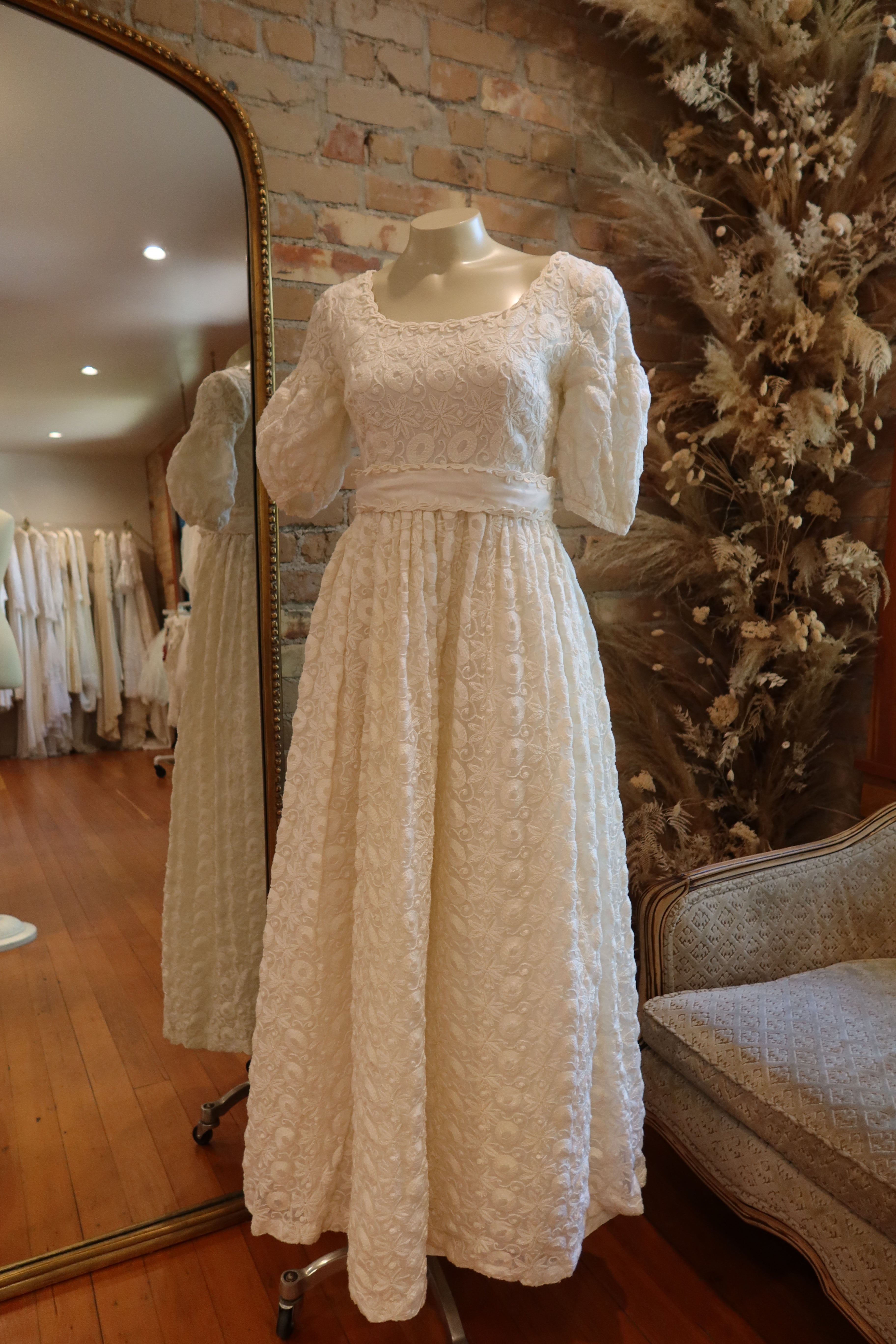 1960s Bianchi of Boston Puff Sleeve Midi Gown