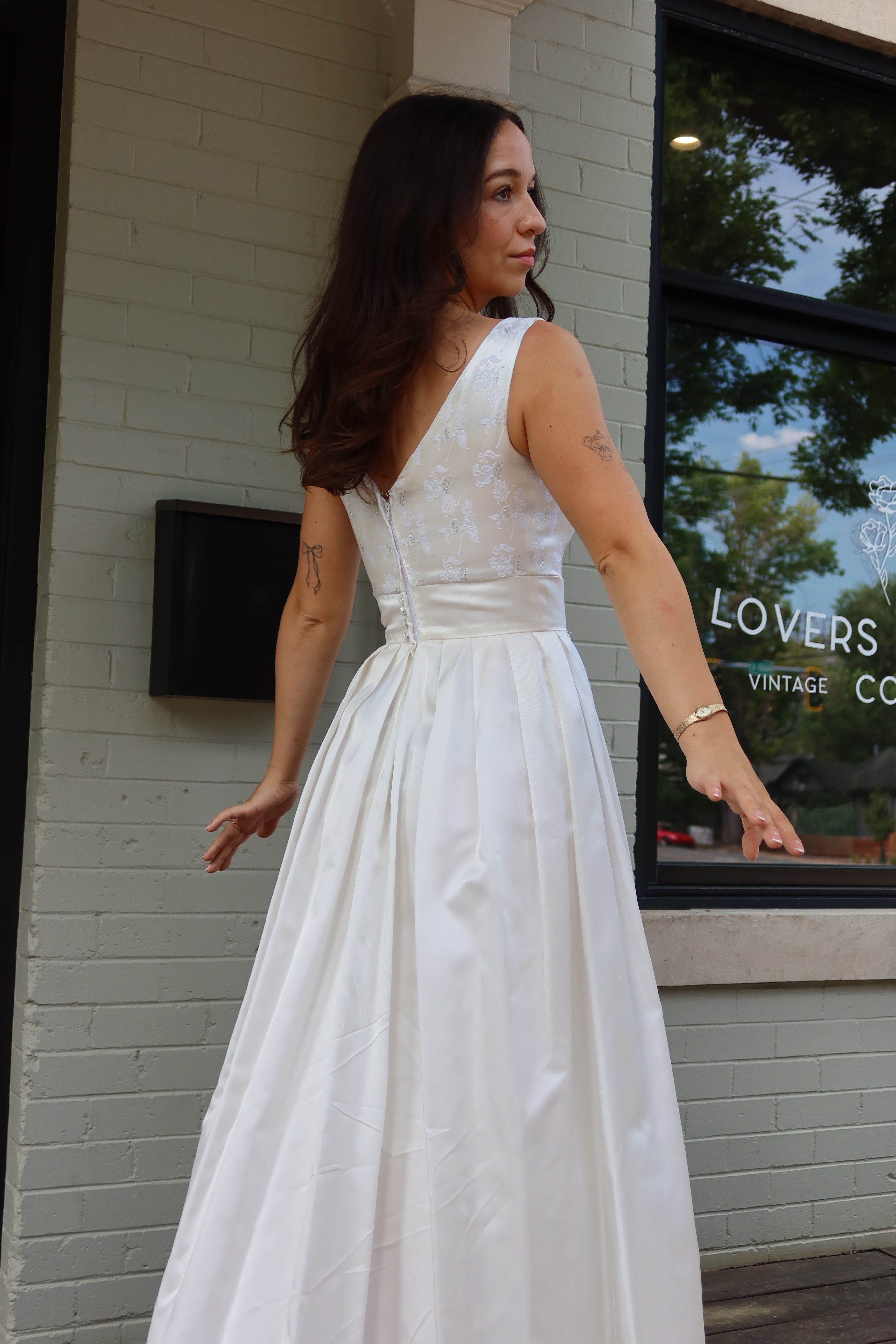 1960s Silk Audrey Accordion Gown