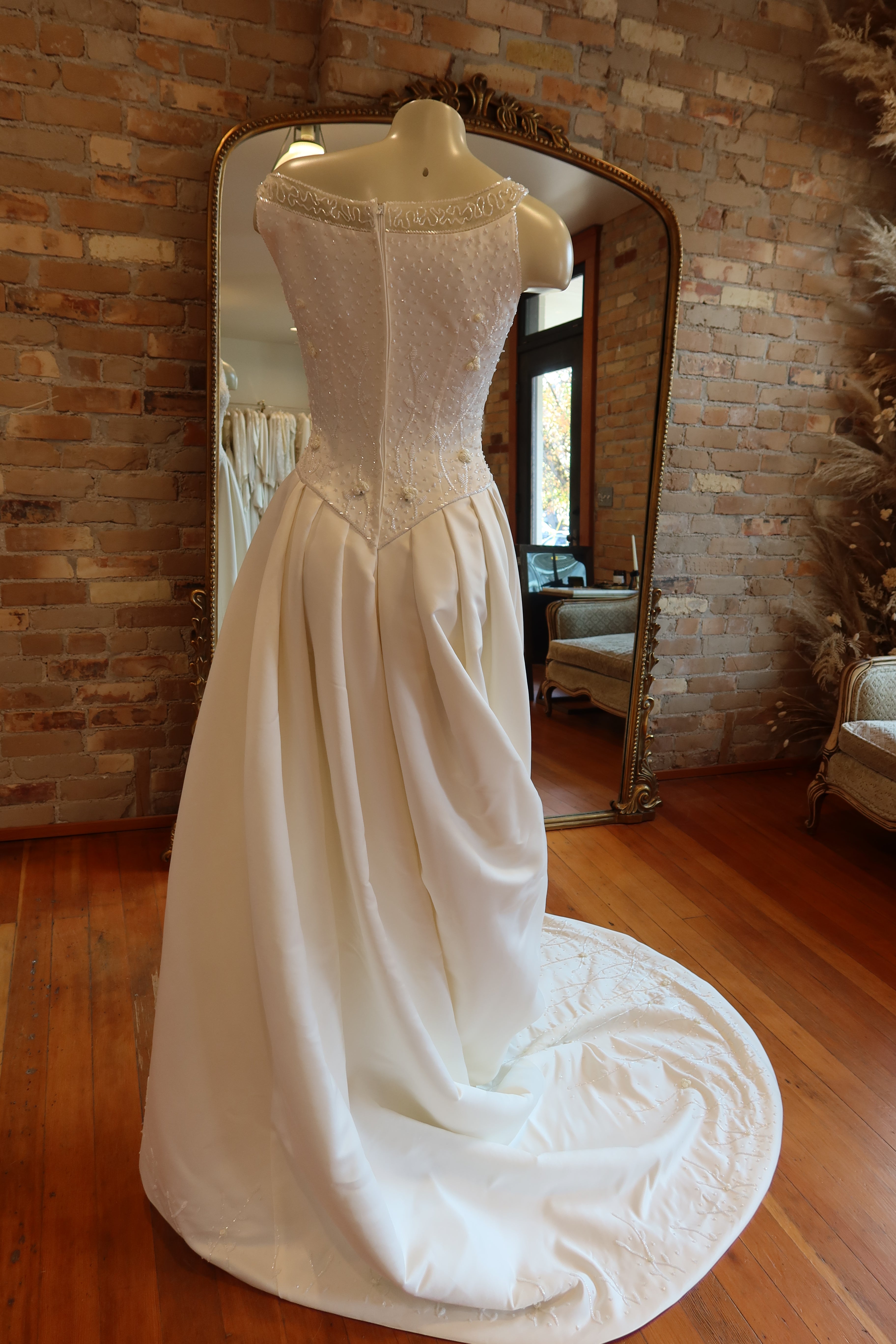 90s Satin Beaded Basque Waist