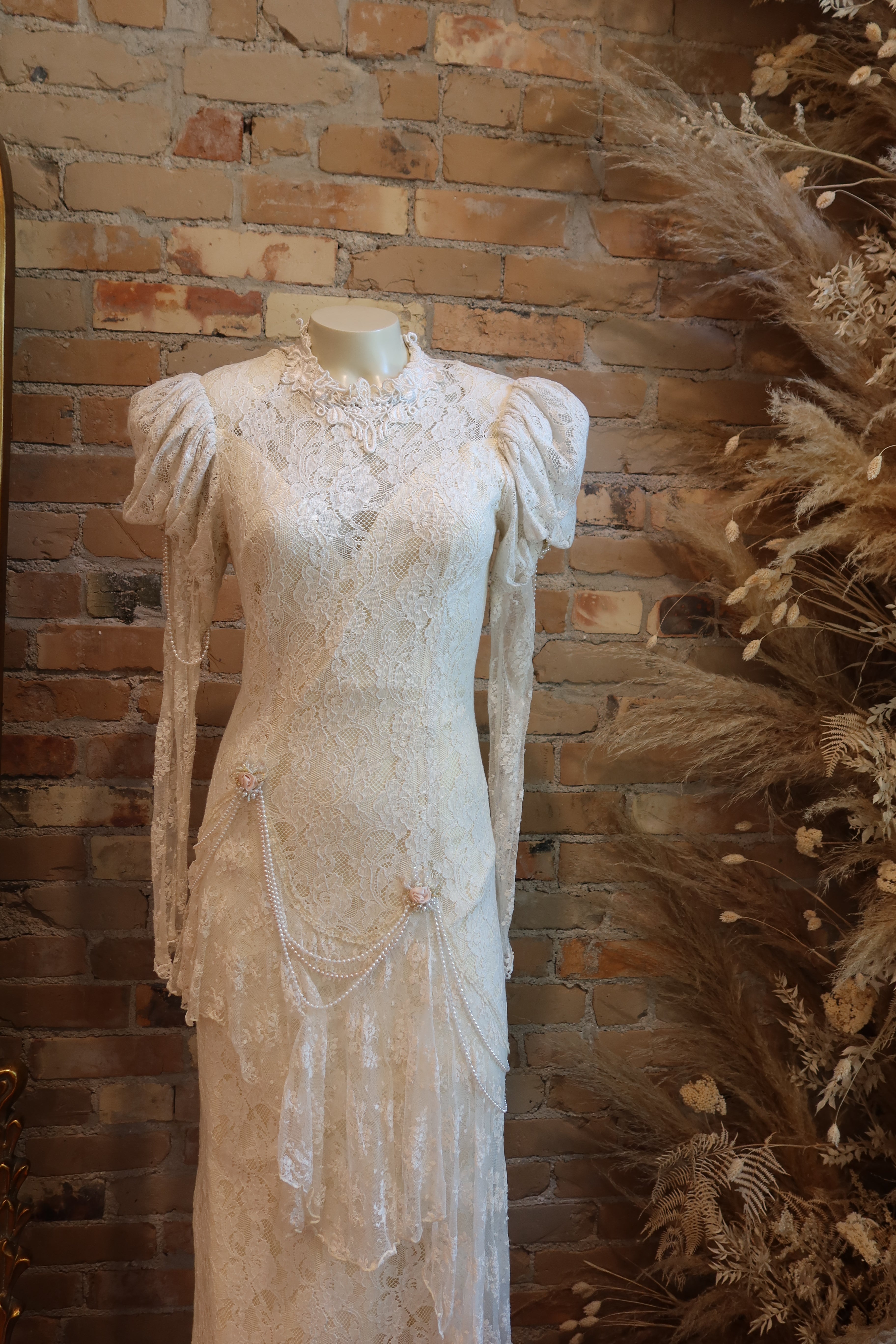 1980s Tea Time Rose Gown