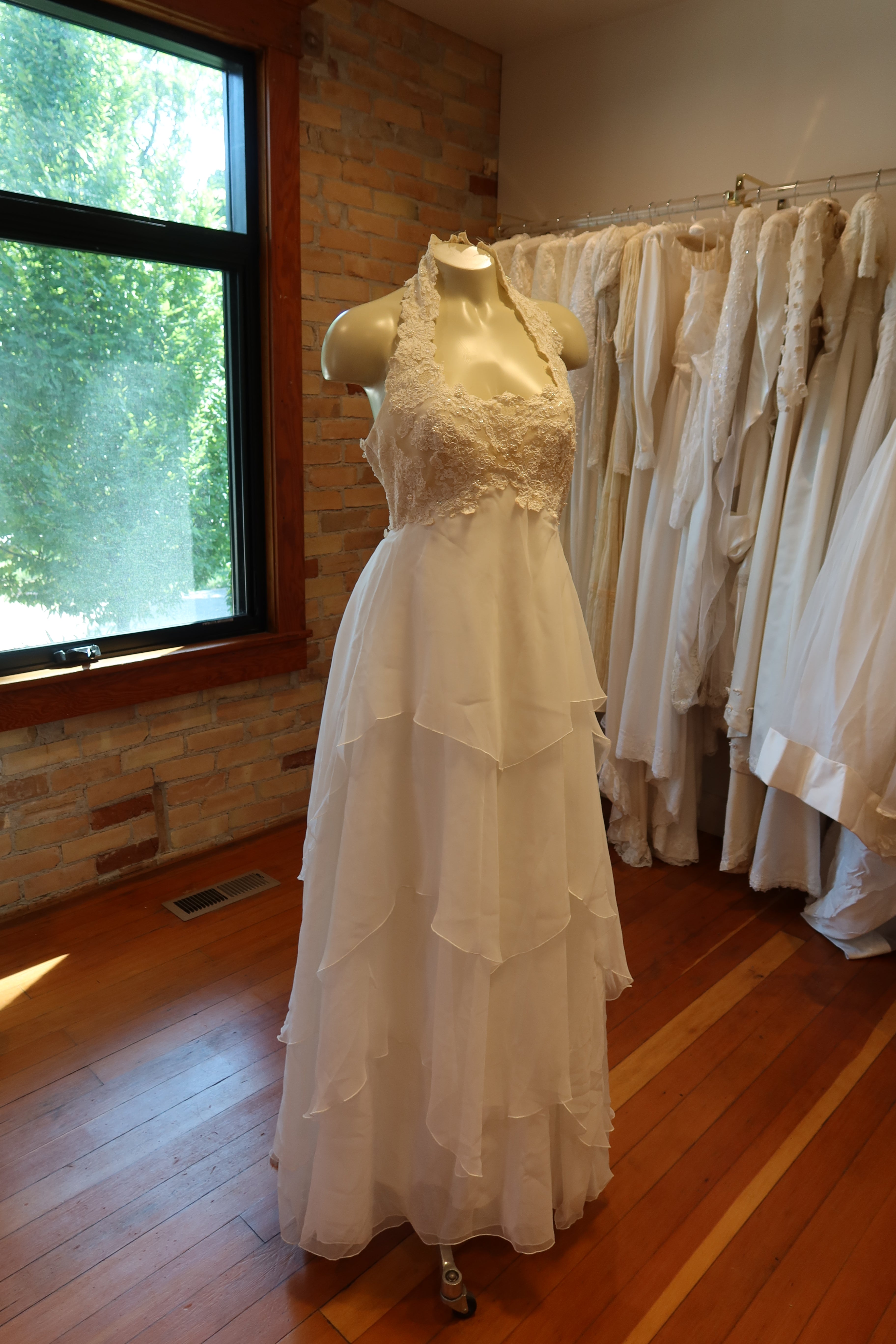 1960s Chiffon Bianchi of Boston Halter Gown