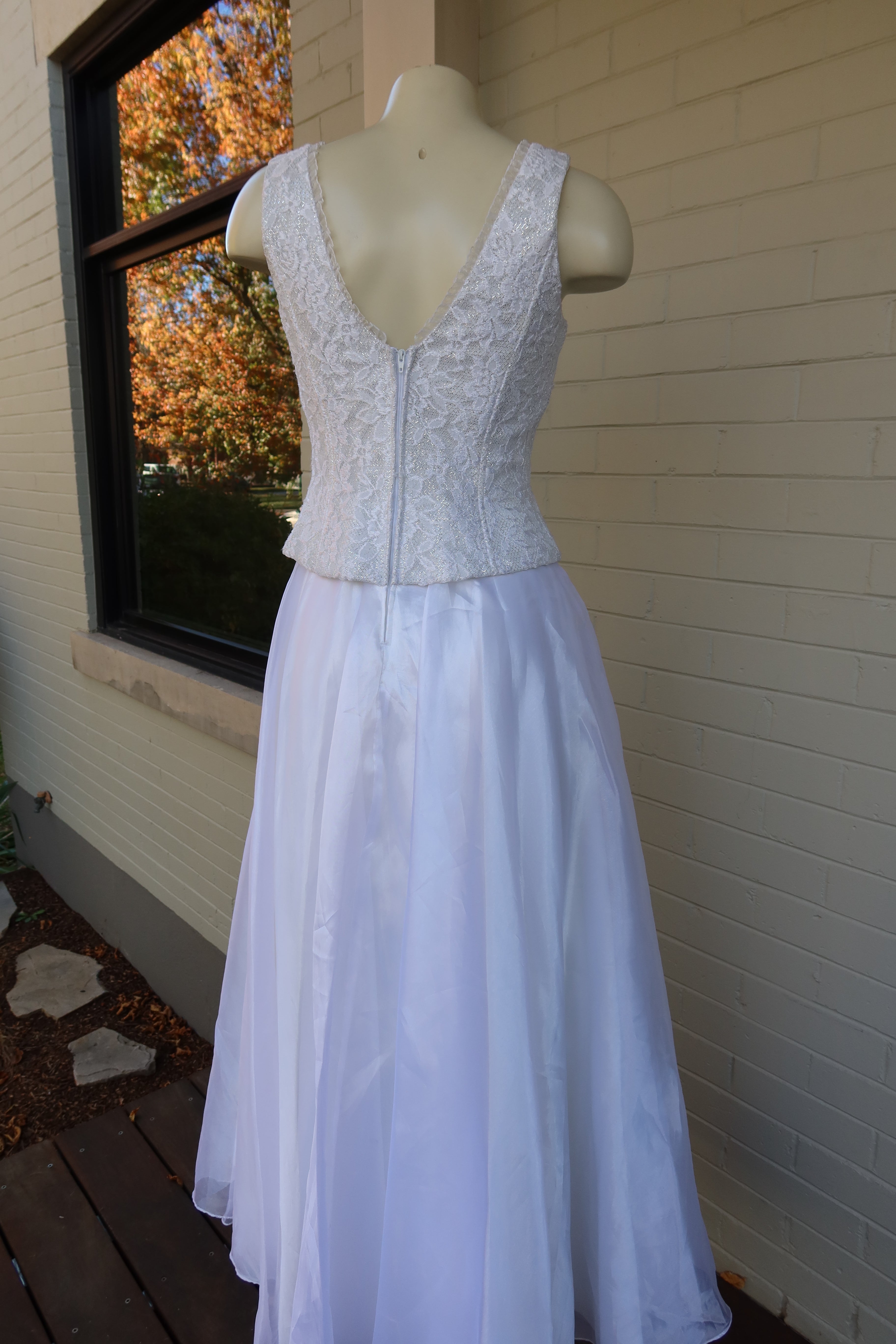 90s Lace Low Back Corset Gown