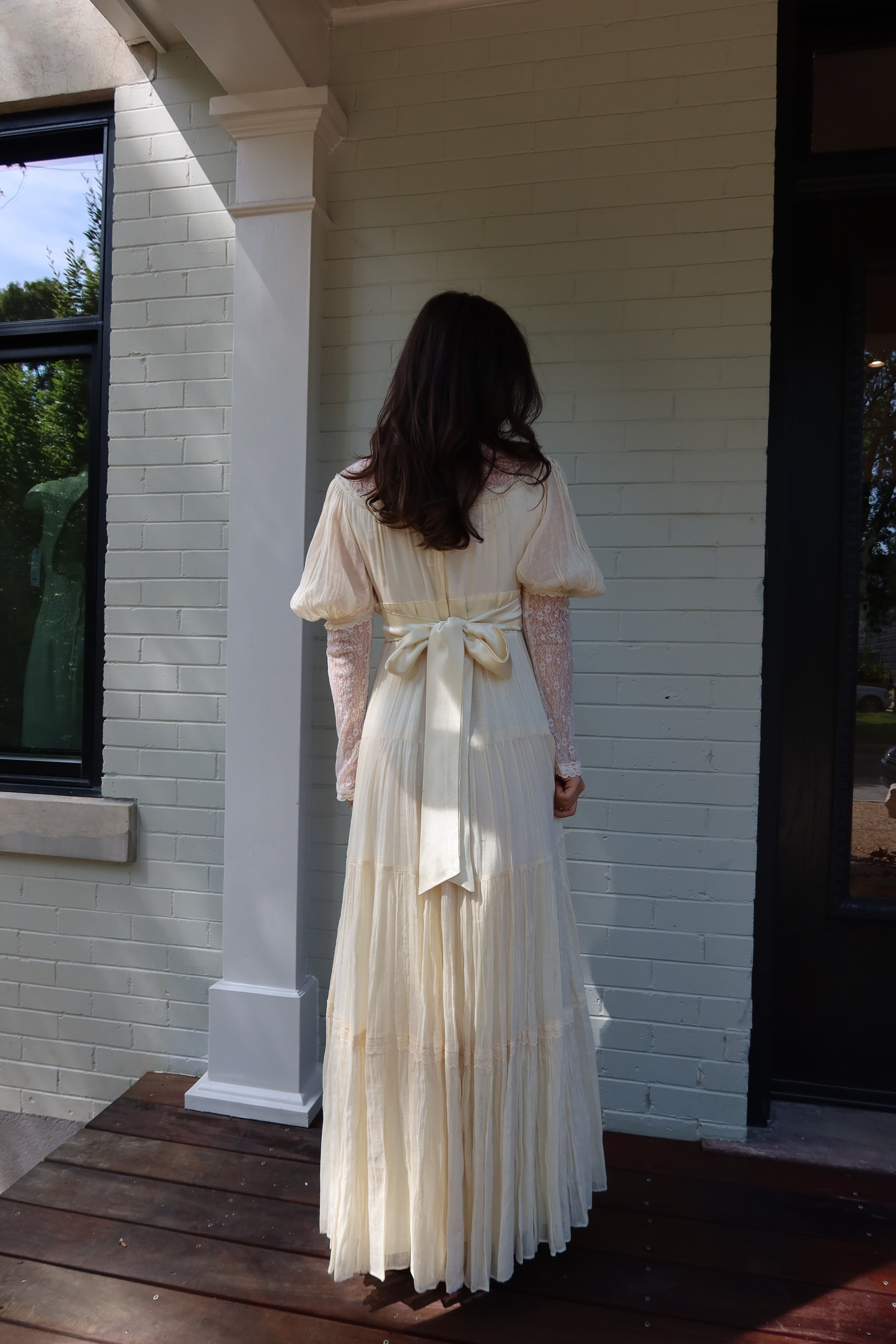 1980s Ivory Gunne Sax Gown
