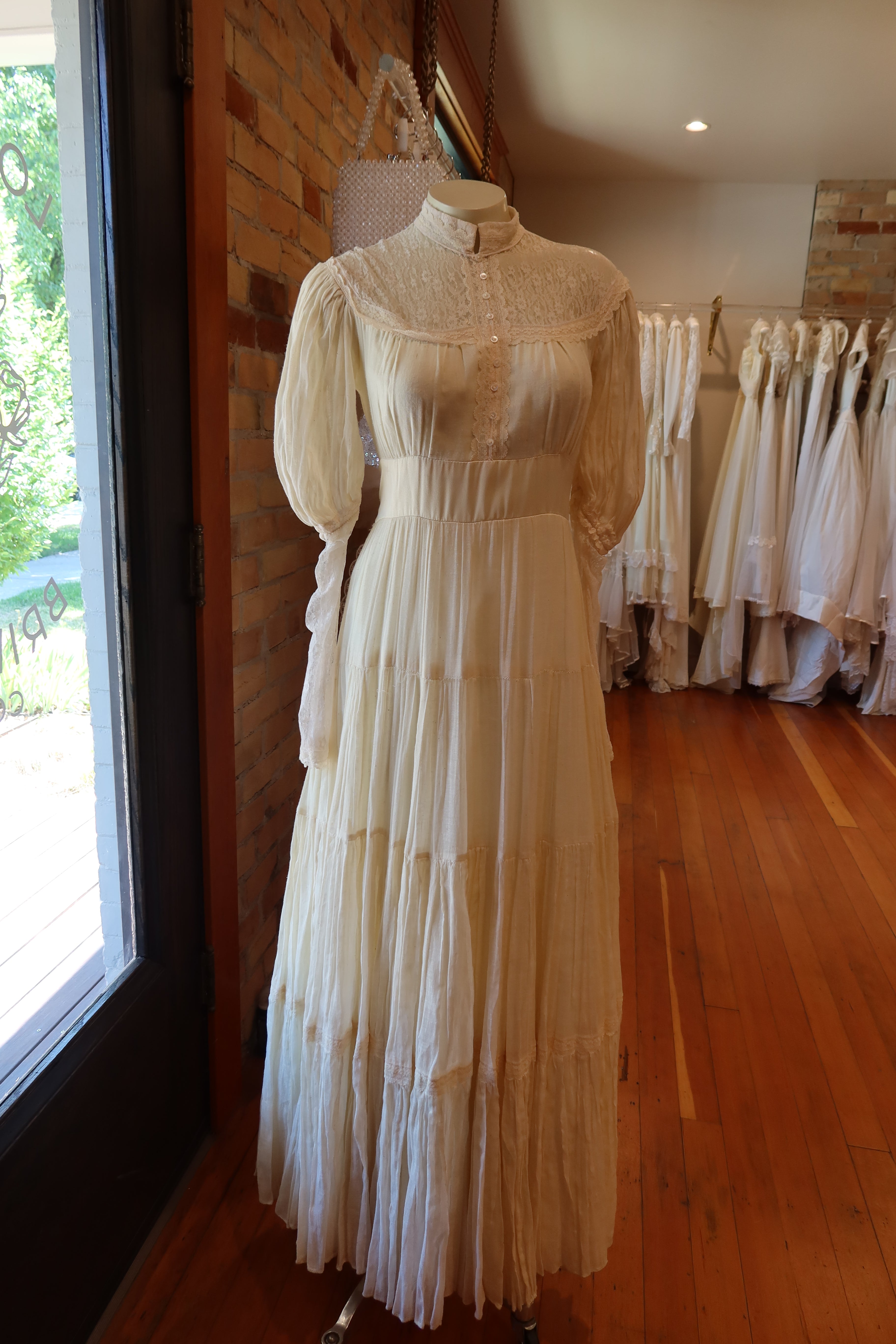 1980s Ivory Gunne Sax Gown