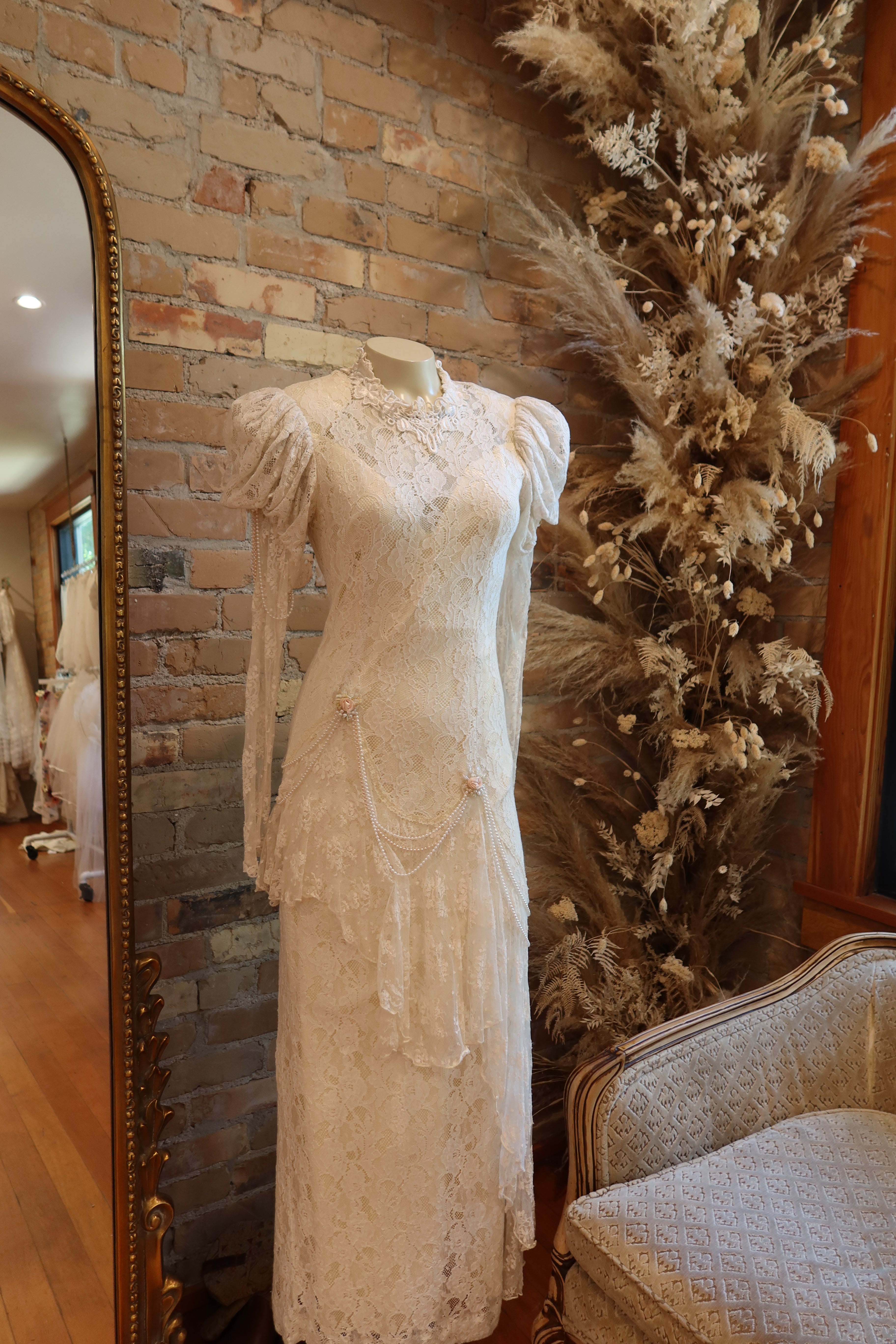 1980s Tea Time Rose Gown