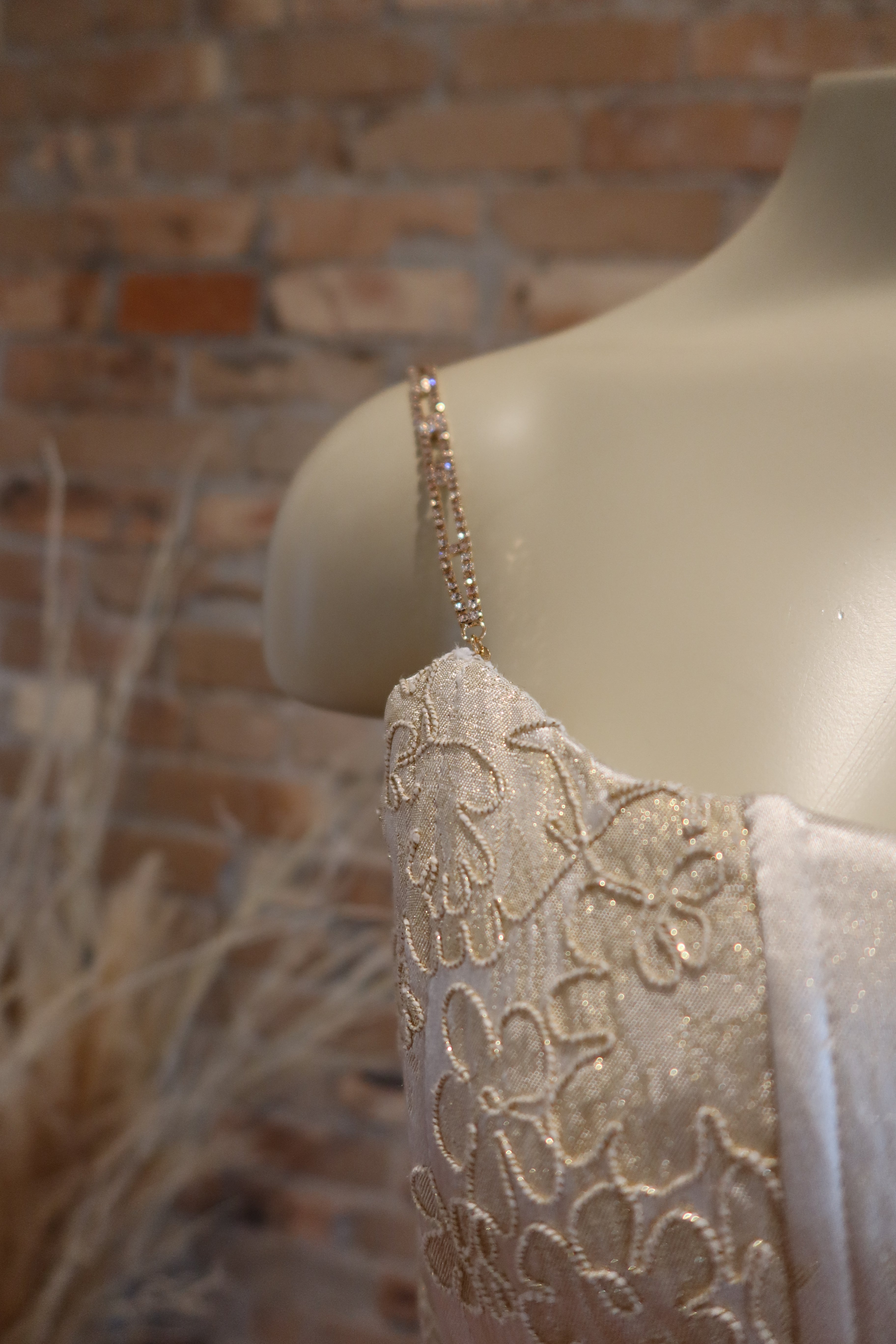 90s Ivory Basque Waist JM Gown