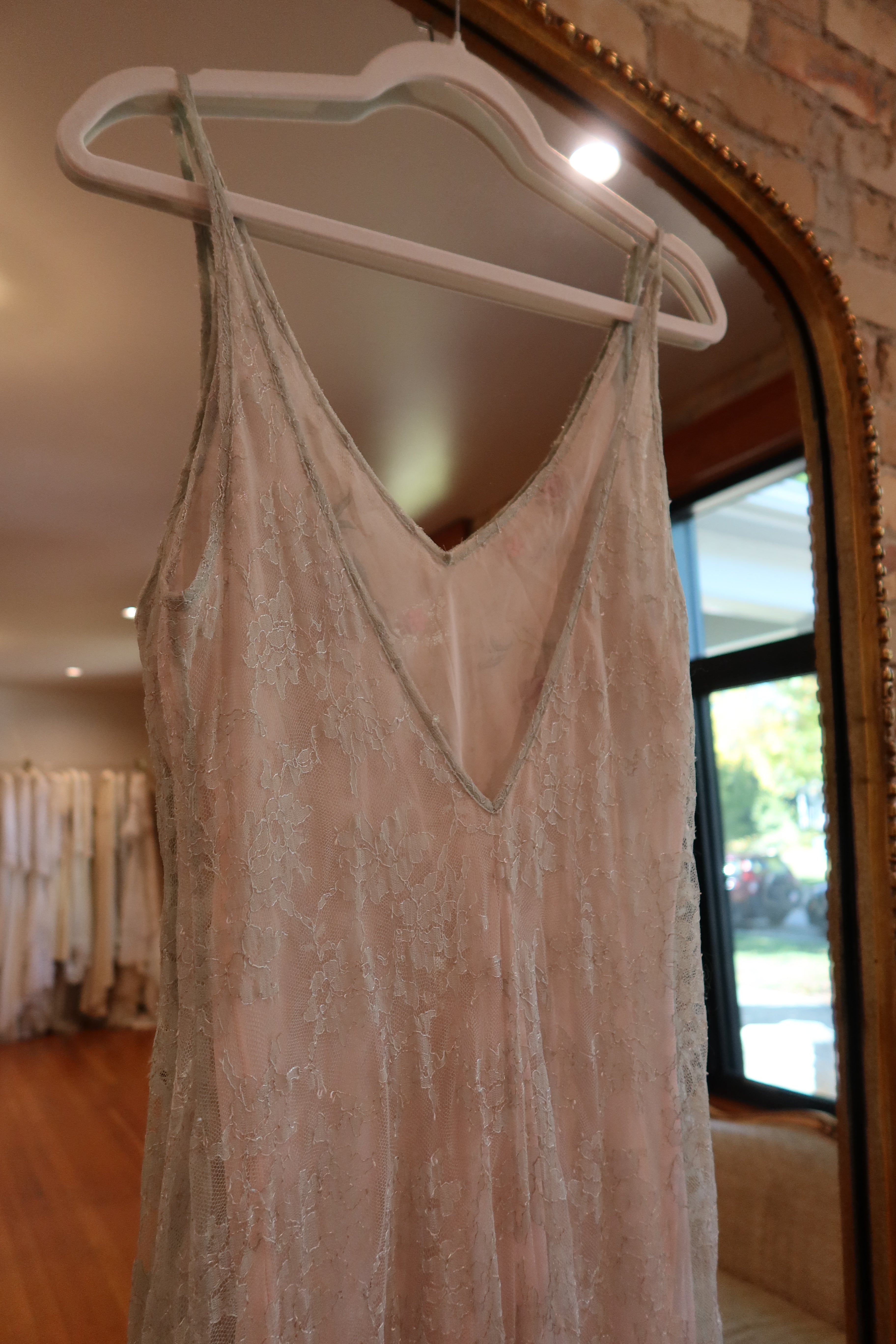 90s Victoria Secret Gold Label Embroidered Mint Slip