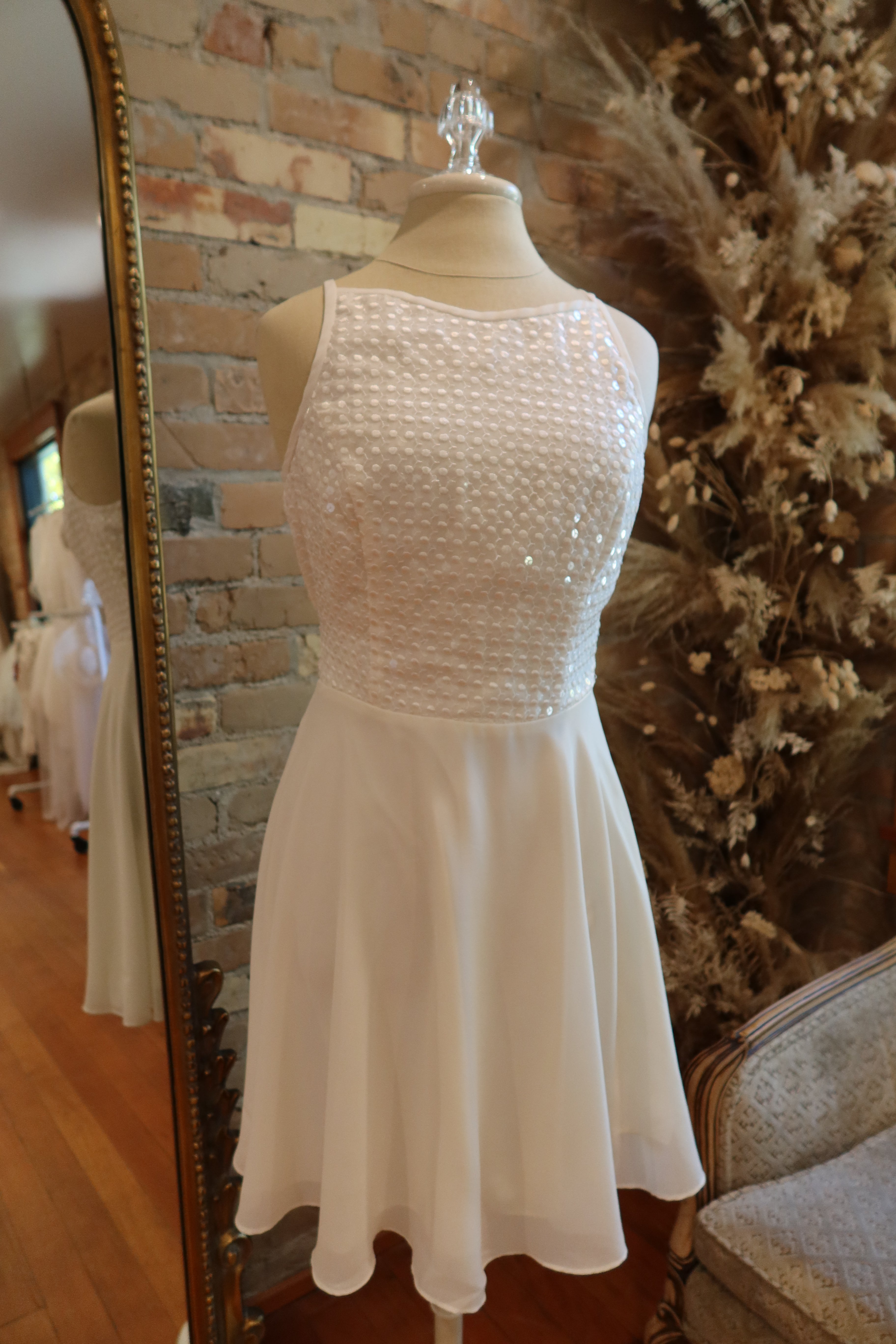 90s Chiffon Swing Reception Dress