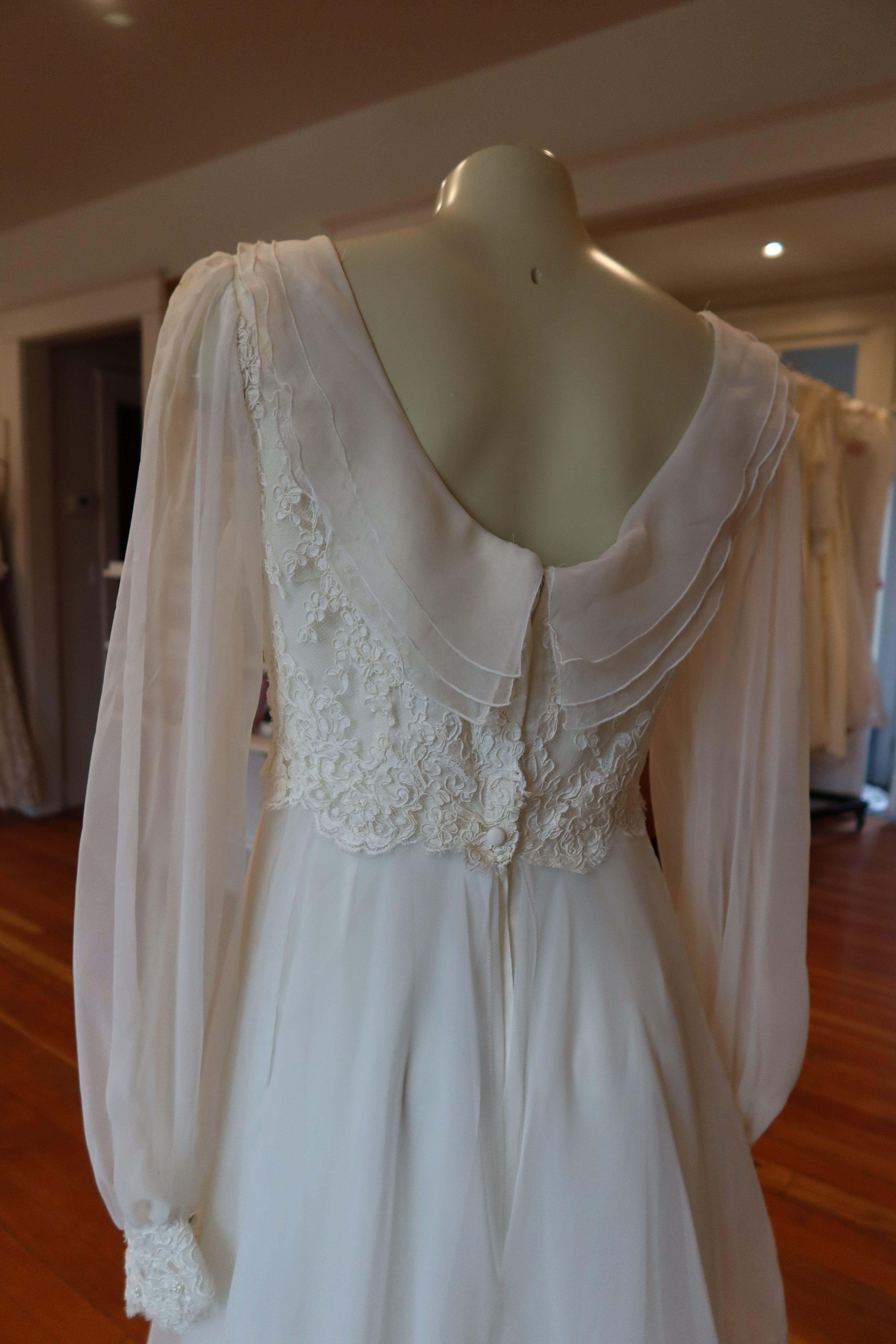 1960s Bishop Sleeve Empire Gown