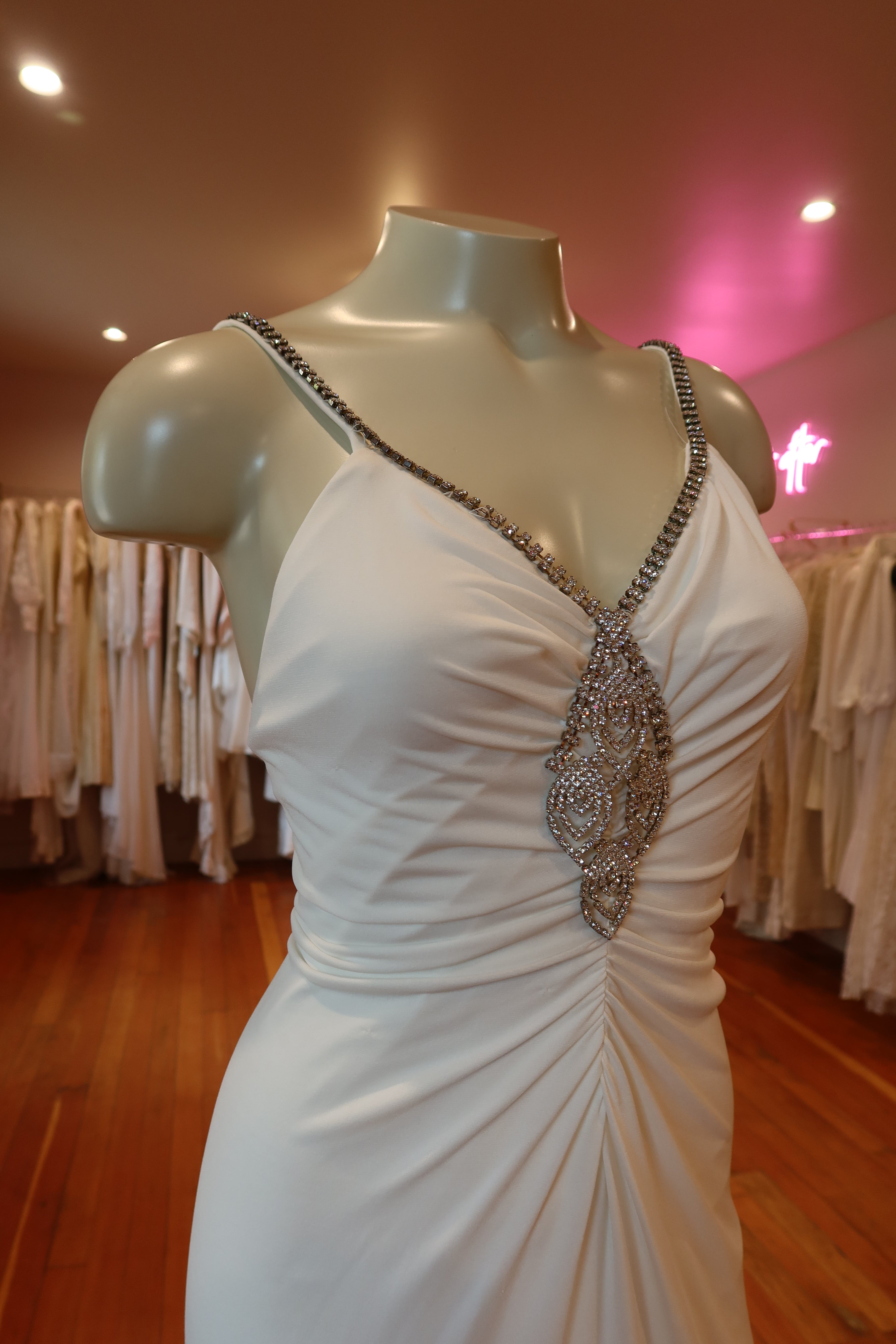 90s JM Rhinestone Pencil Gown