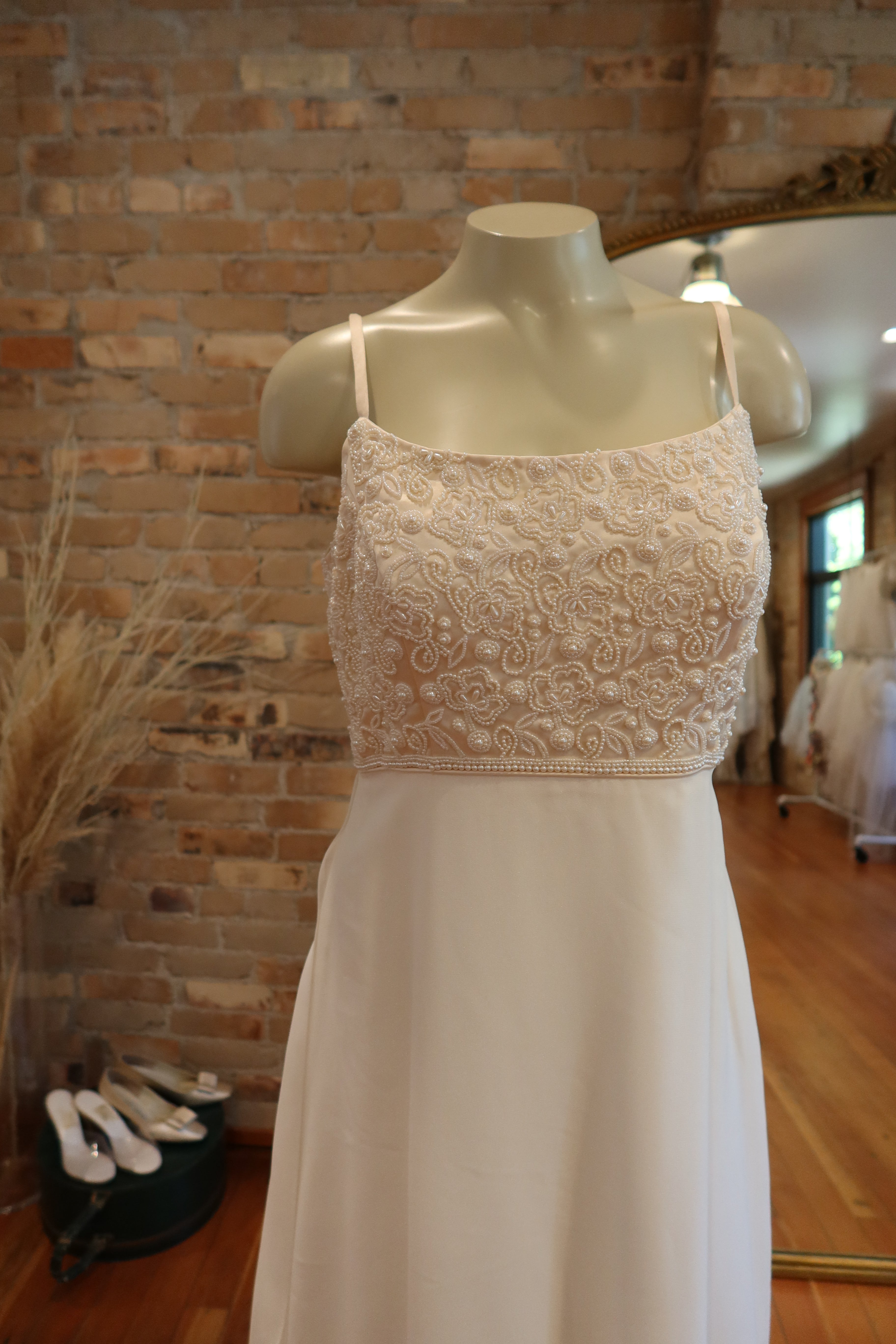 1990s Pearl Empire Gown