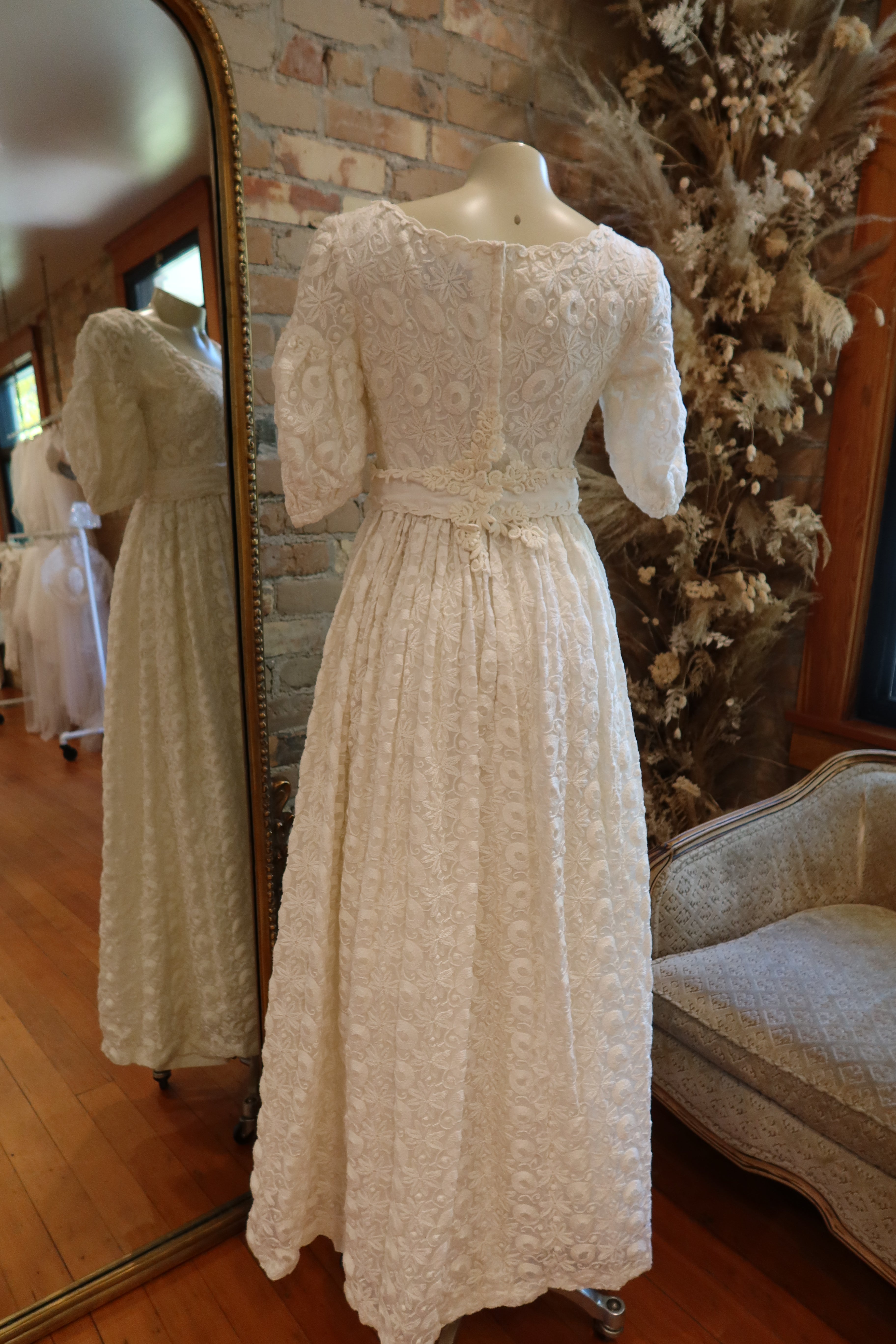 1960s Bianchi of Boston Puff Sleeve Midi Gown