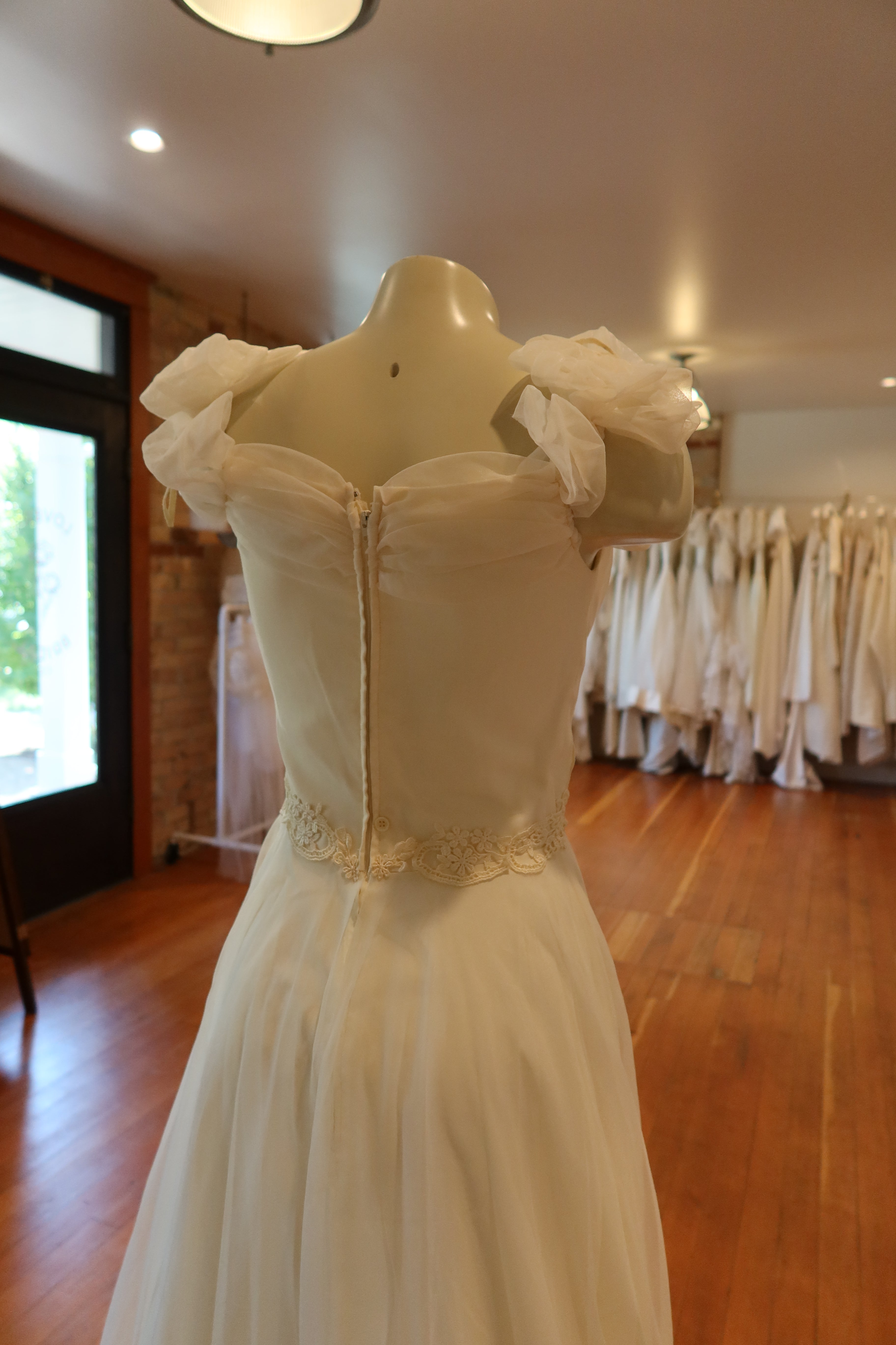 1973 Draped Chiffon Spring Gown