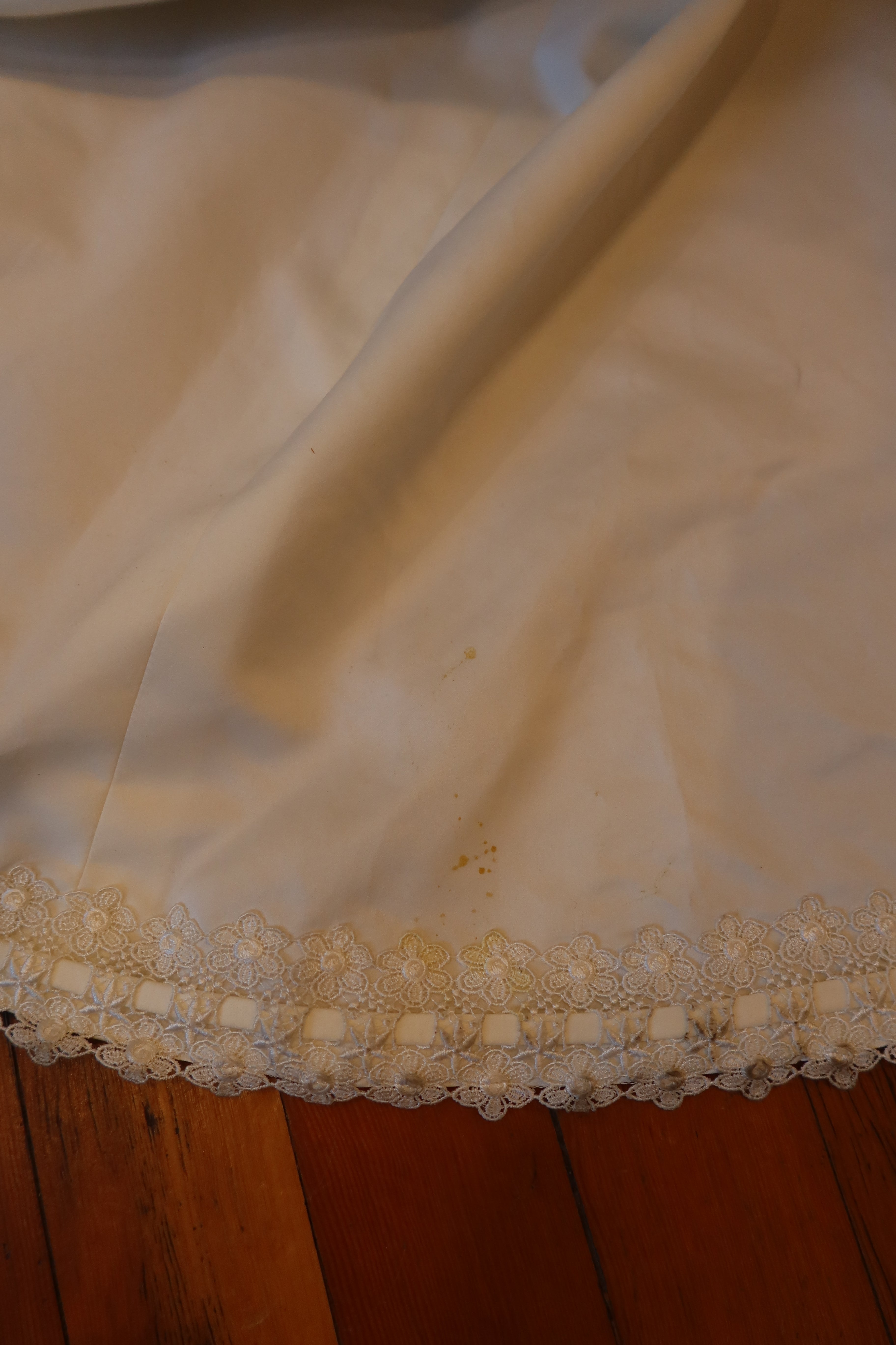 1990s Short Sleeve Satin Crochet