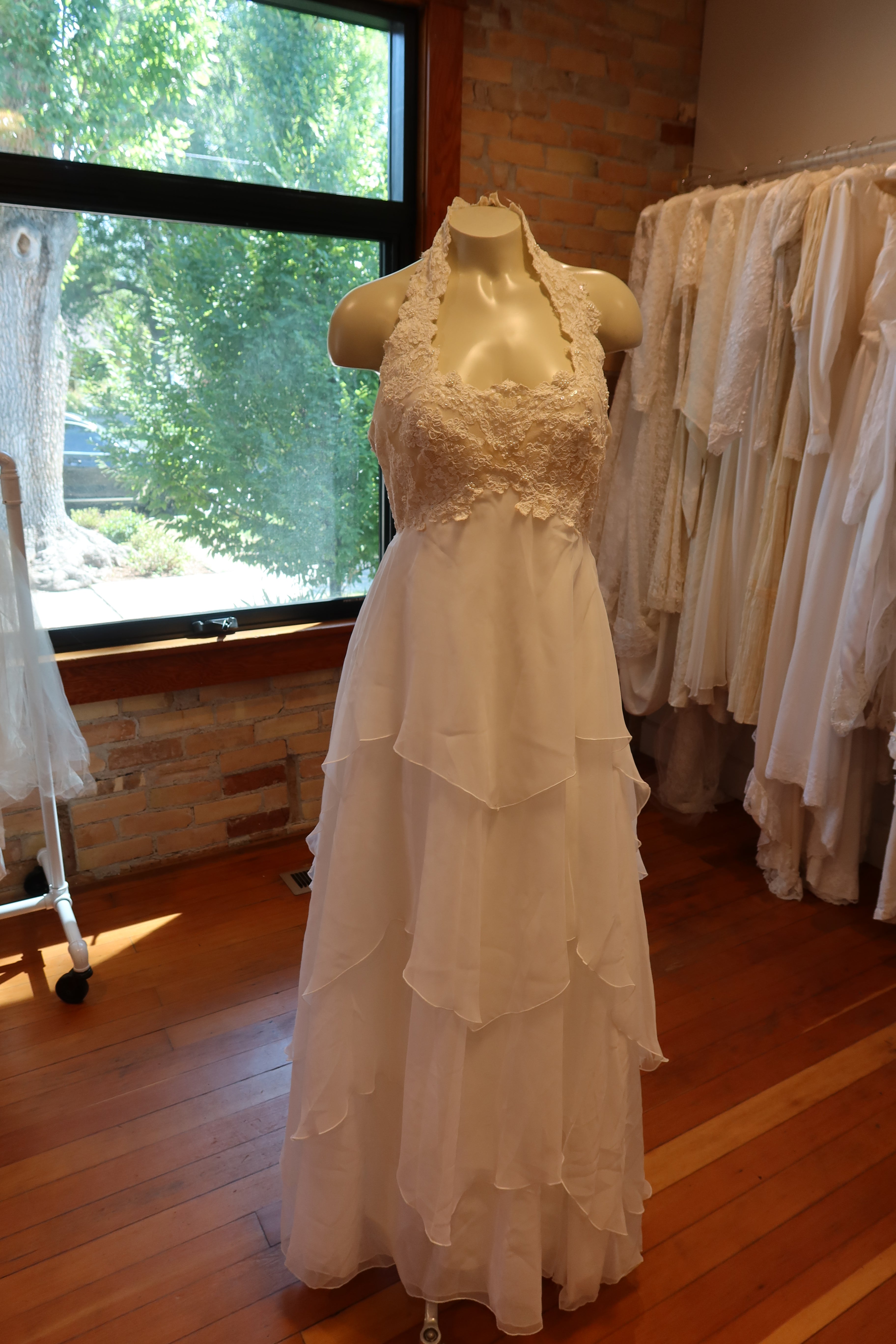 1960s Chiffon Bianchi of Boston Halter Gown