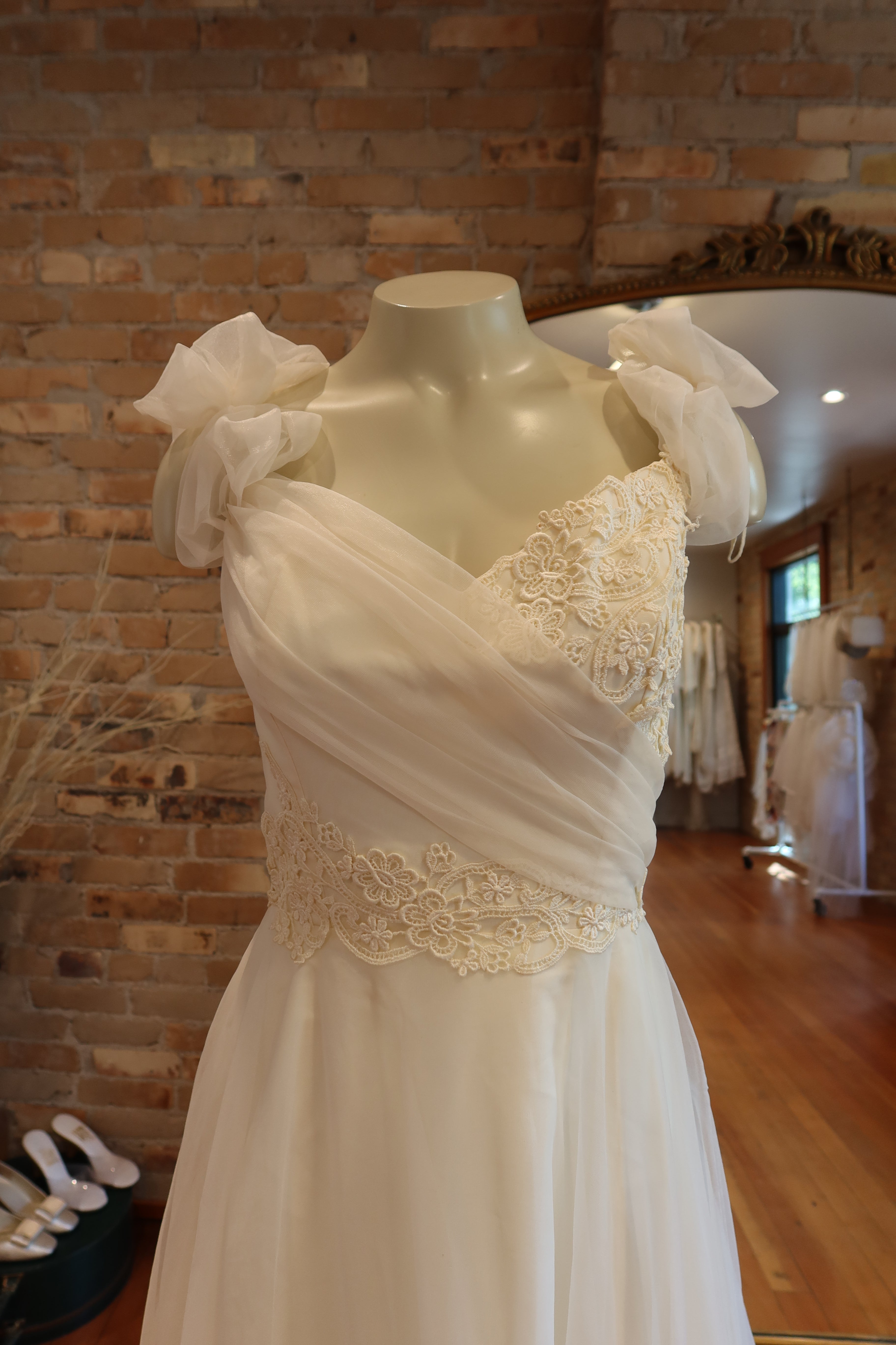1973 Draped Chiffon Spring Gown