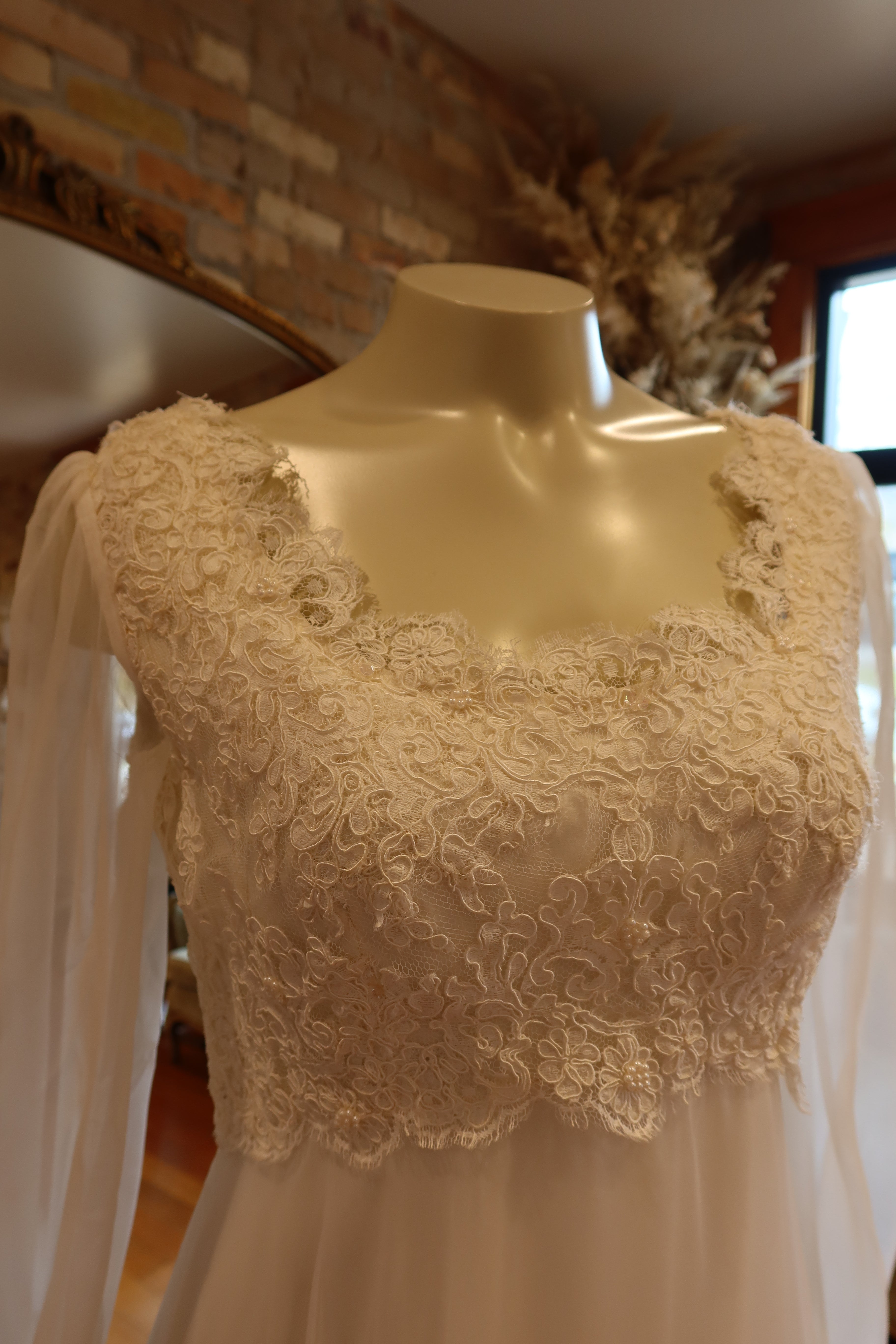 1960s Bishop Sleeve Empire Gown