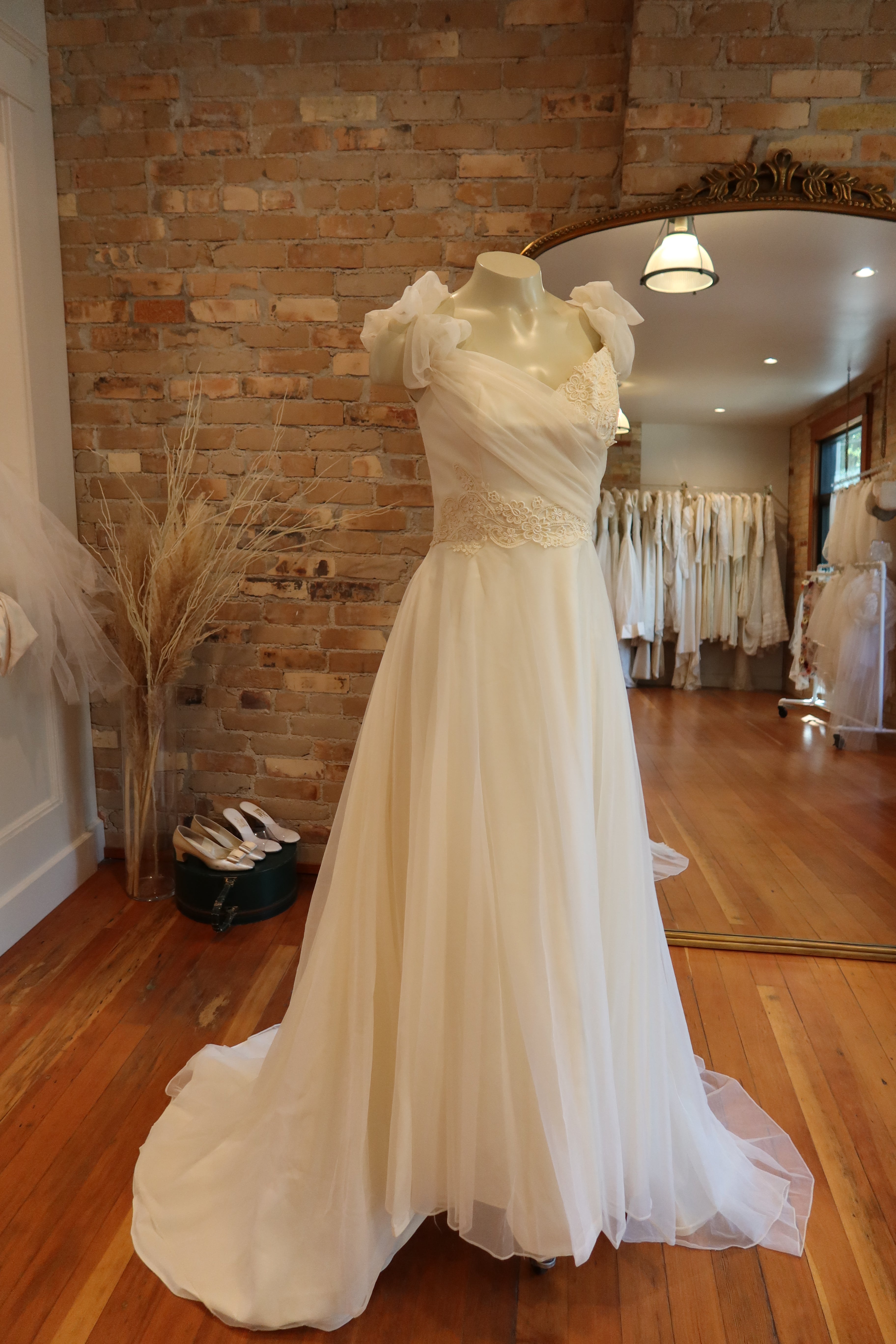 1973 Draped Chiffon Spring Gown