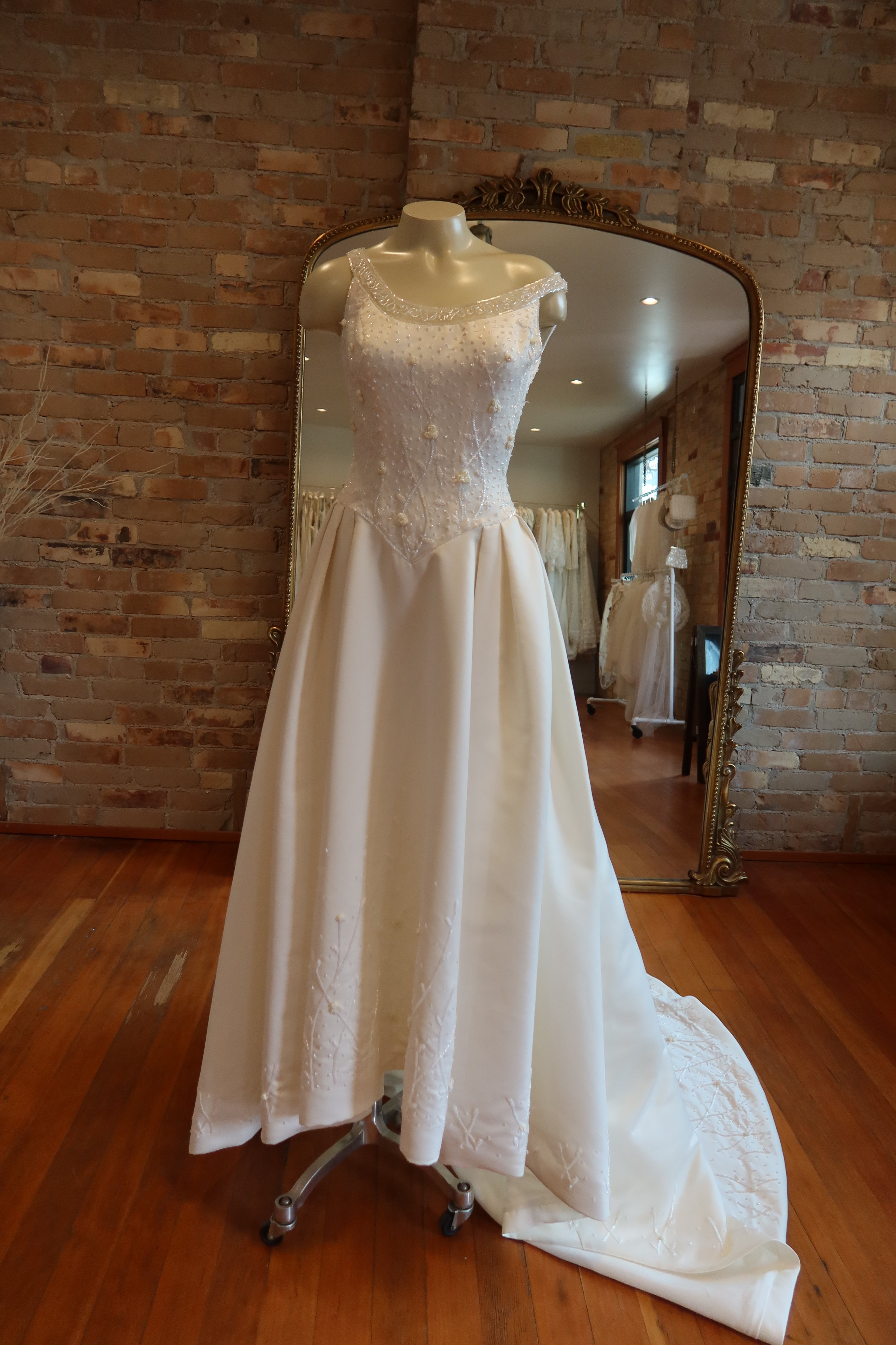 90s Satin Beaded Basque Waist