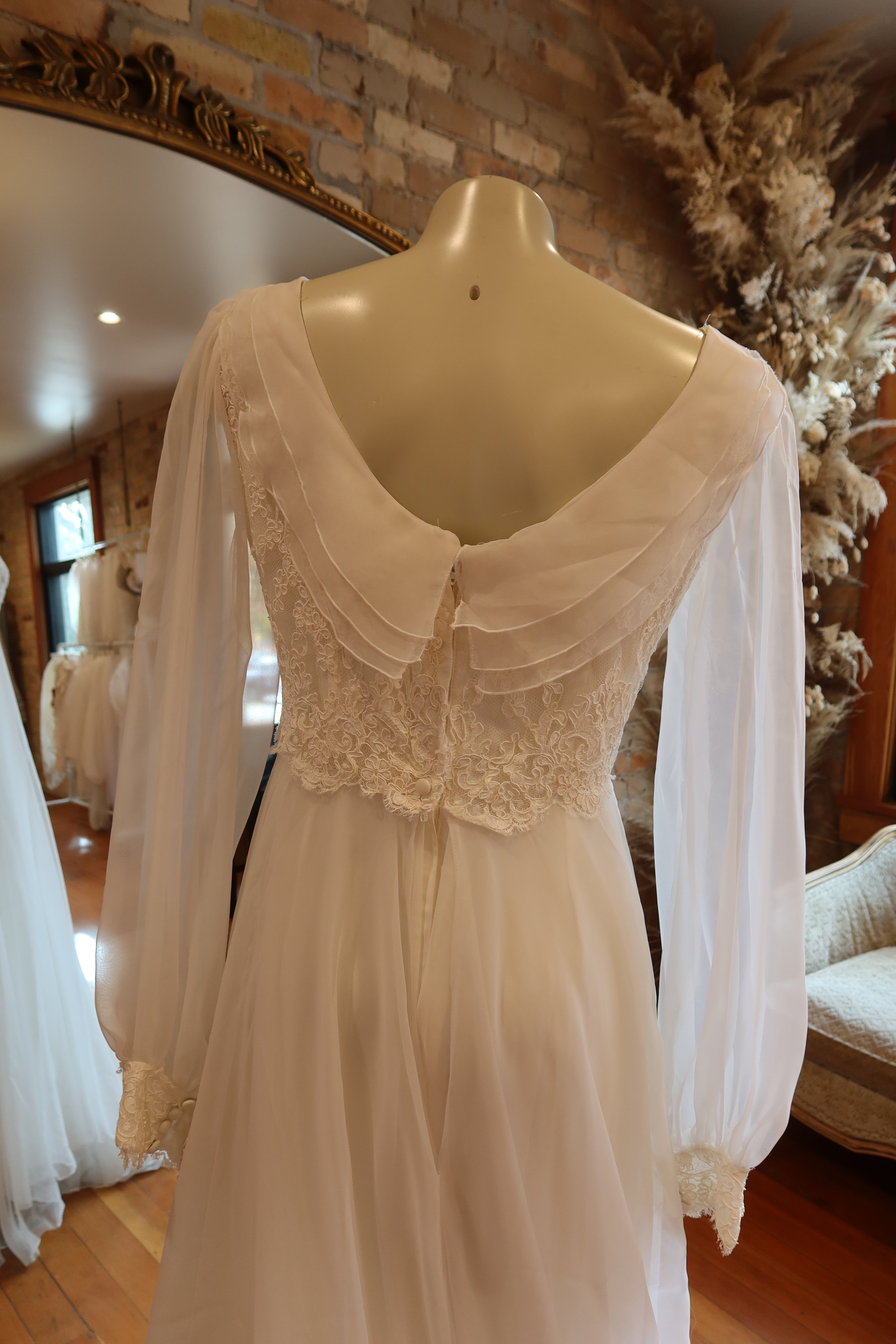 1960s Bishop Sleeve Empire Gown