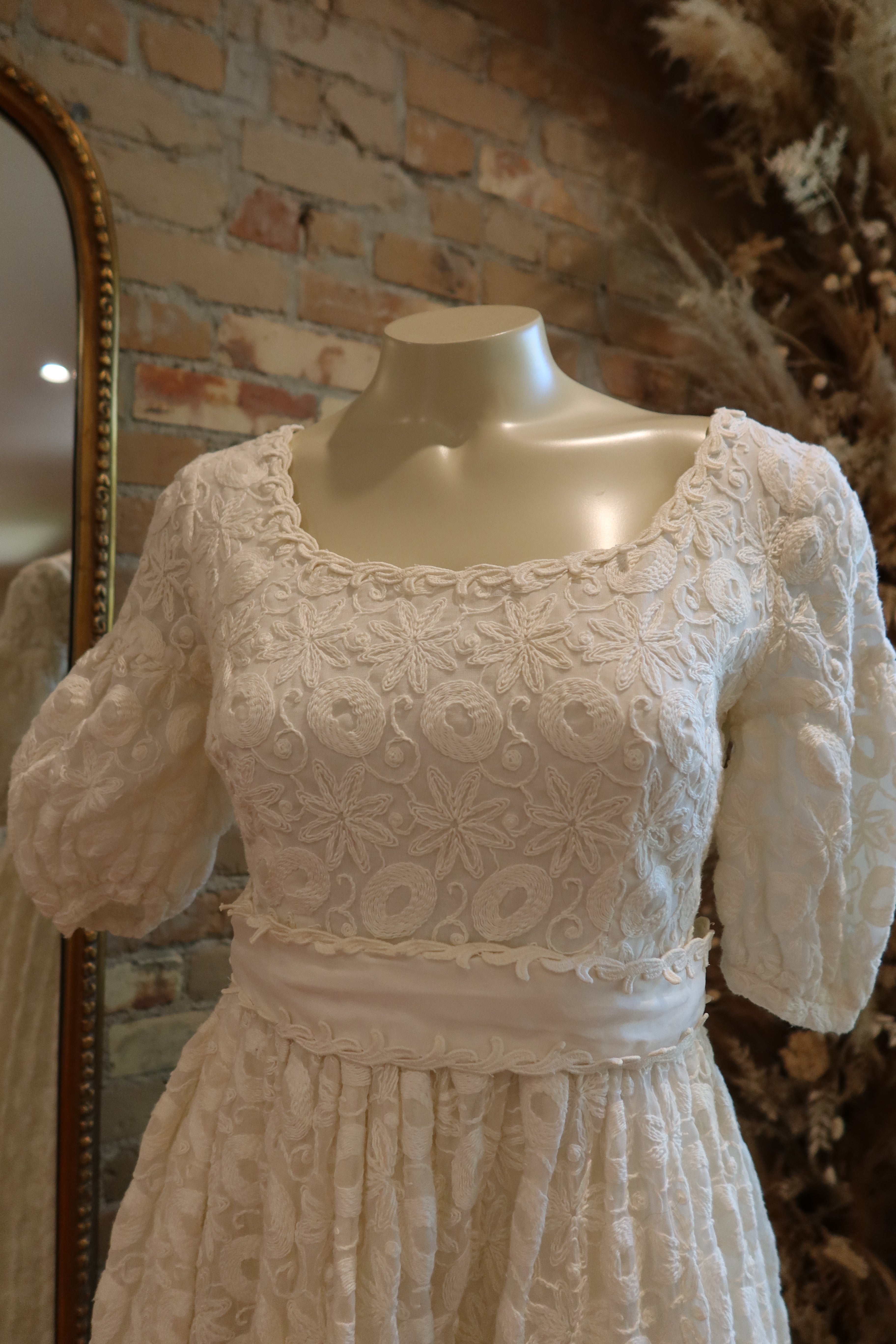 1960s Bianchi of Boston Puff Sleeve Midi Gown