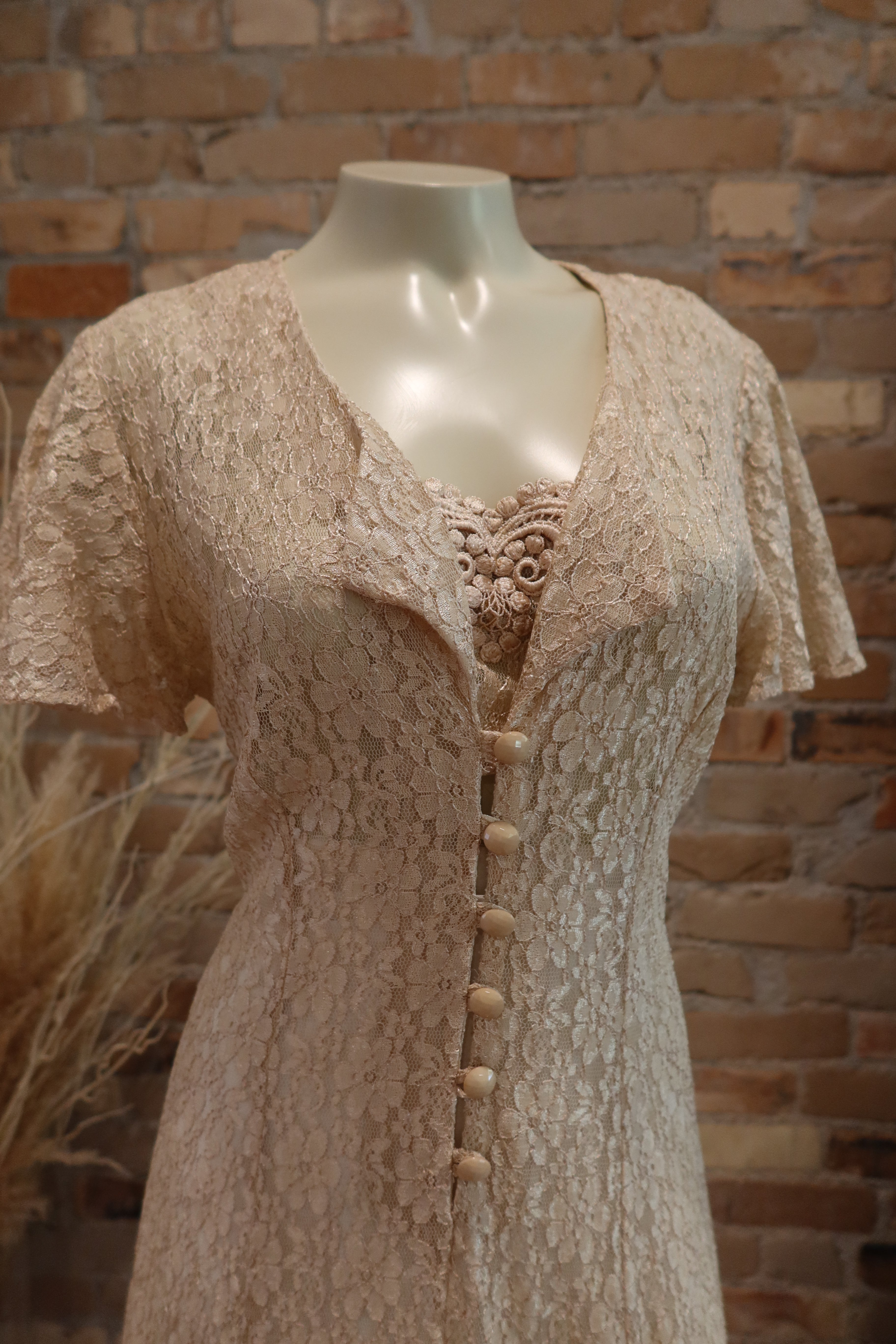90s Midi Sheer Lace Shift Dress