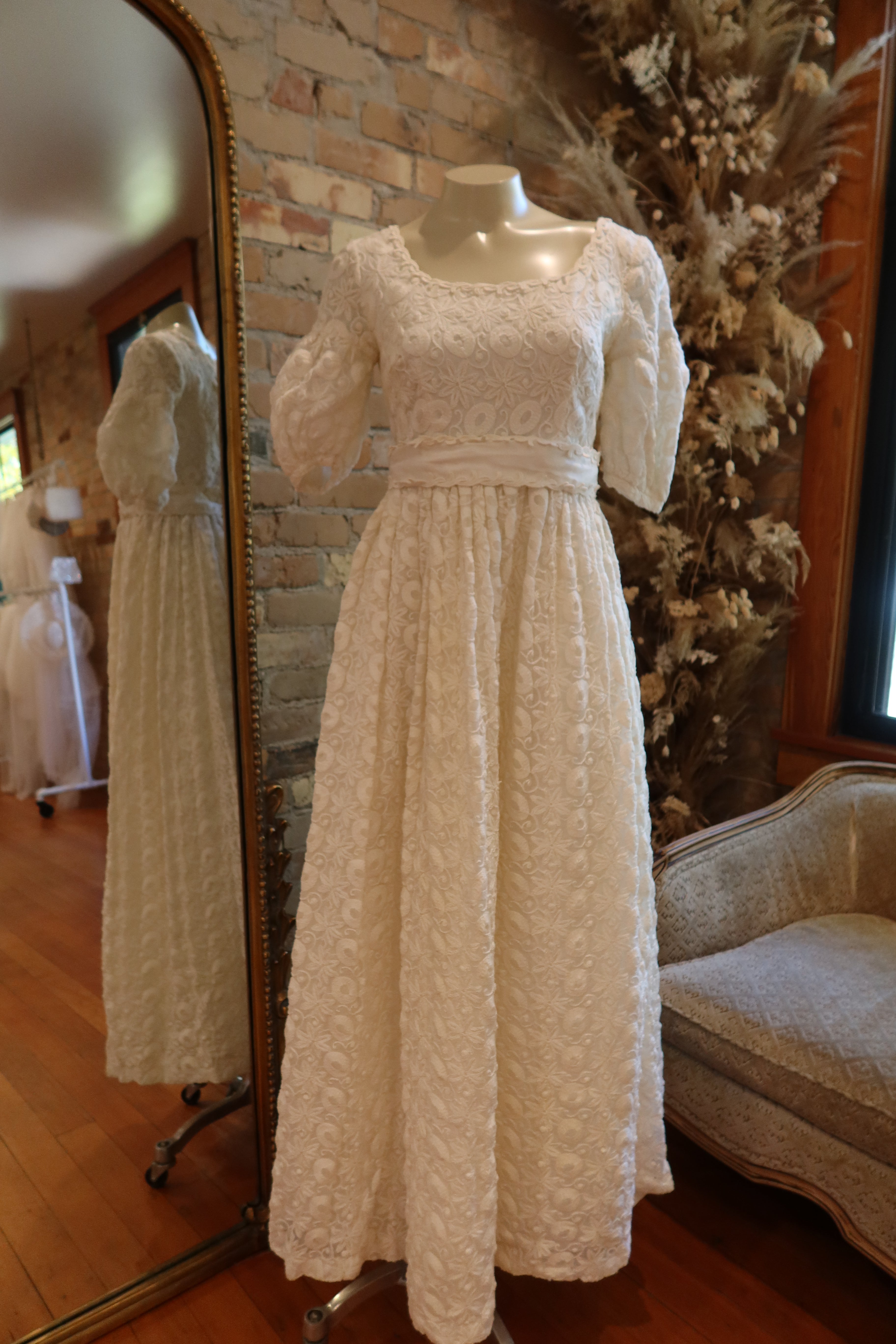 1960s Bianchi of Boston Puff Sleeve Midi Gown