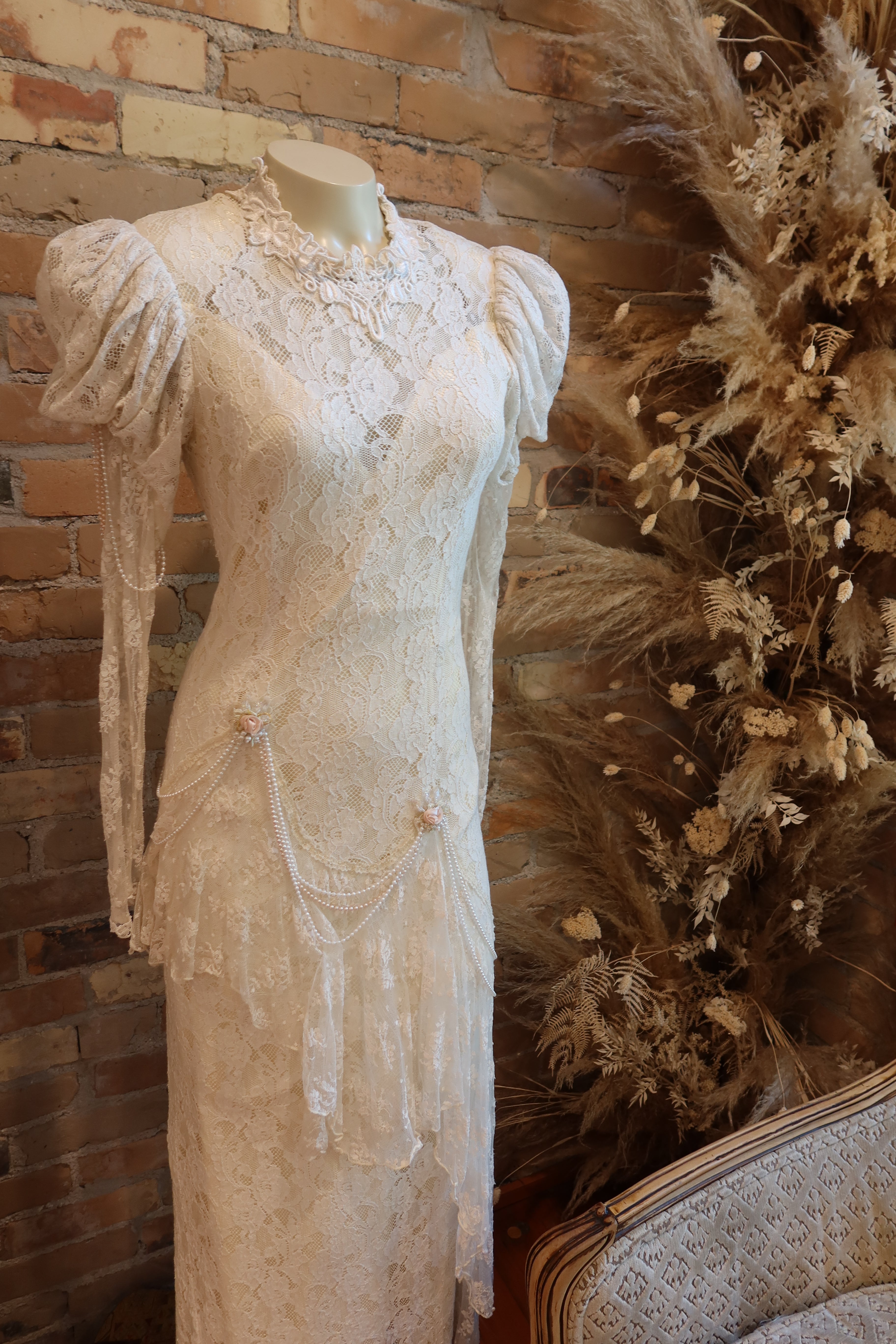 1980s Tea Time Rose Gown