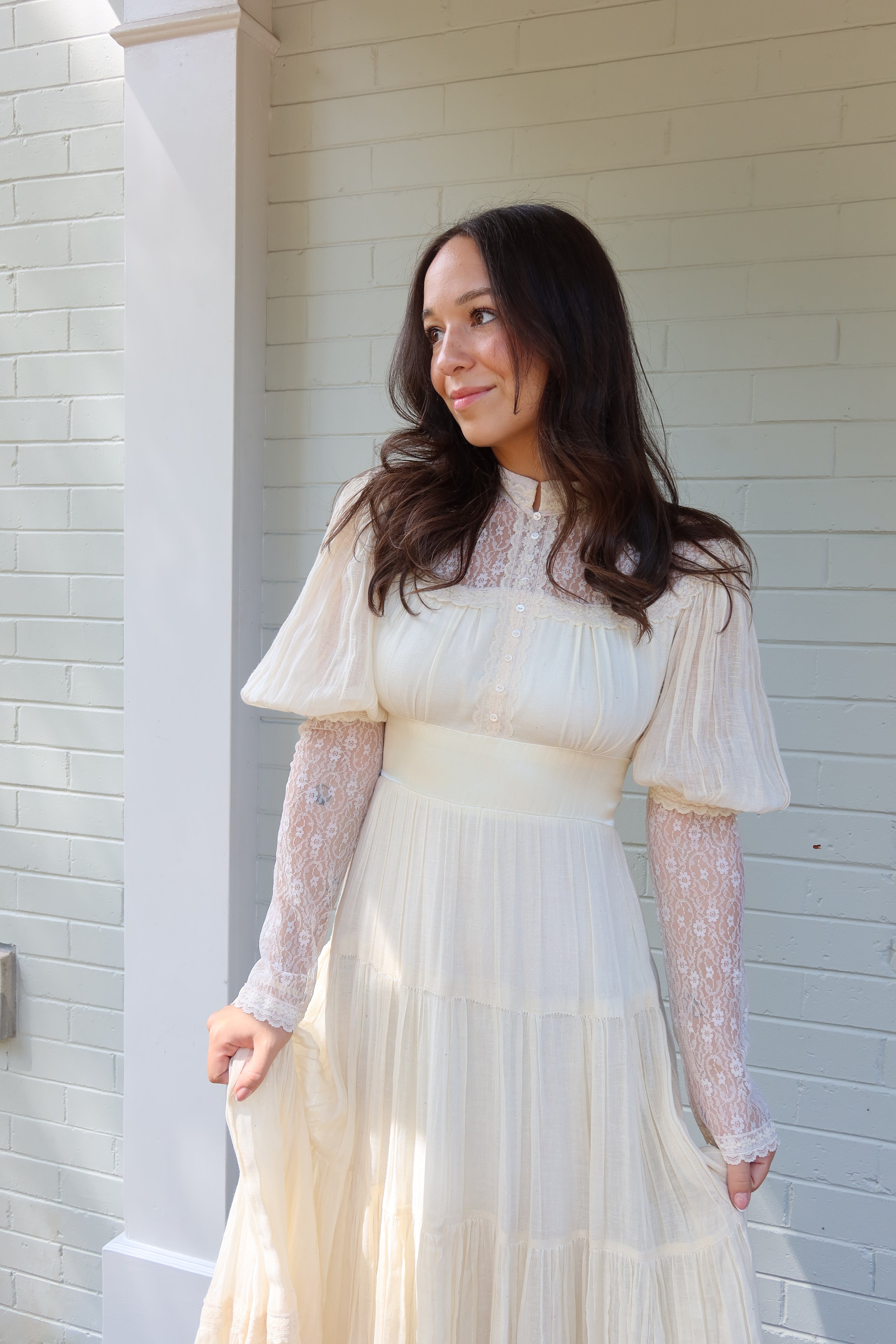 1980s Ivory Gunne Sax Gown