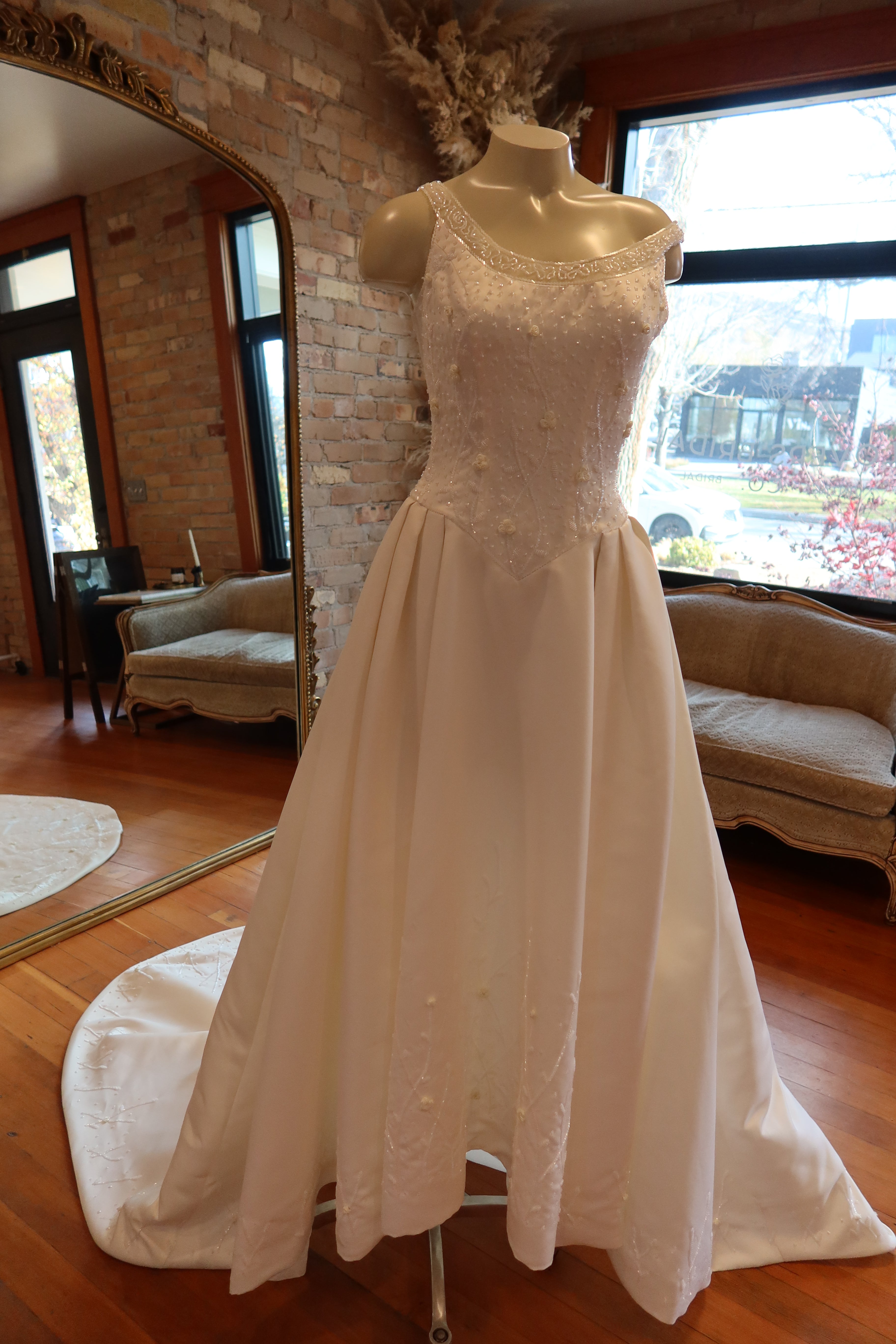 90s Satin Beaded Basque Waist