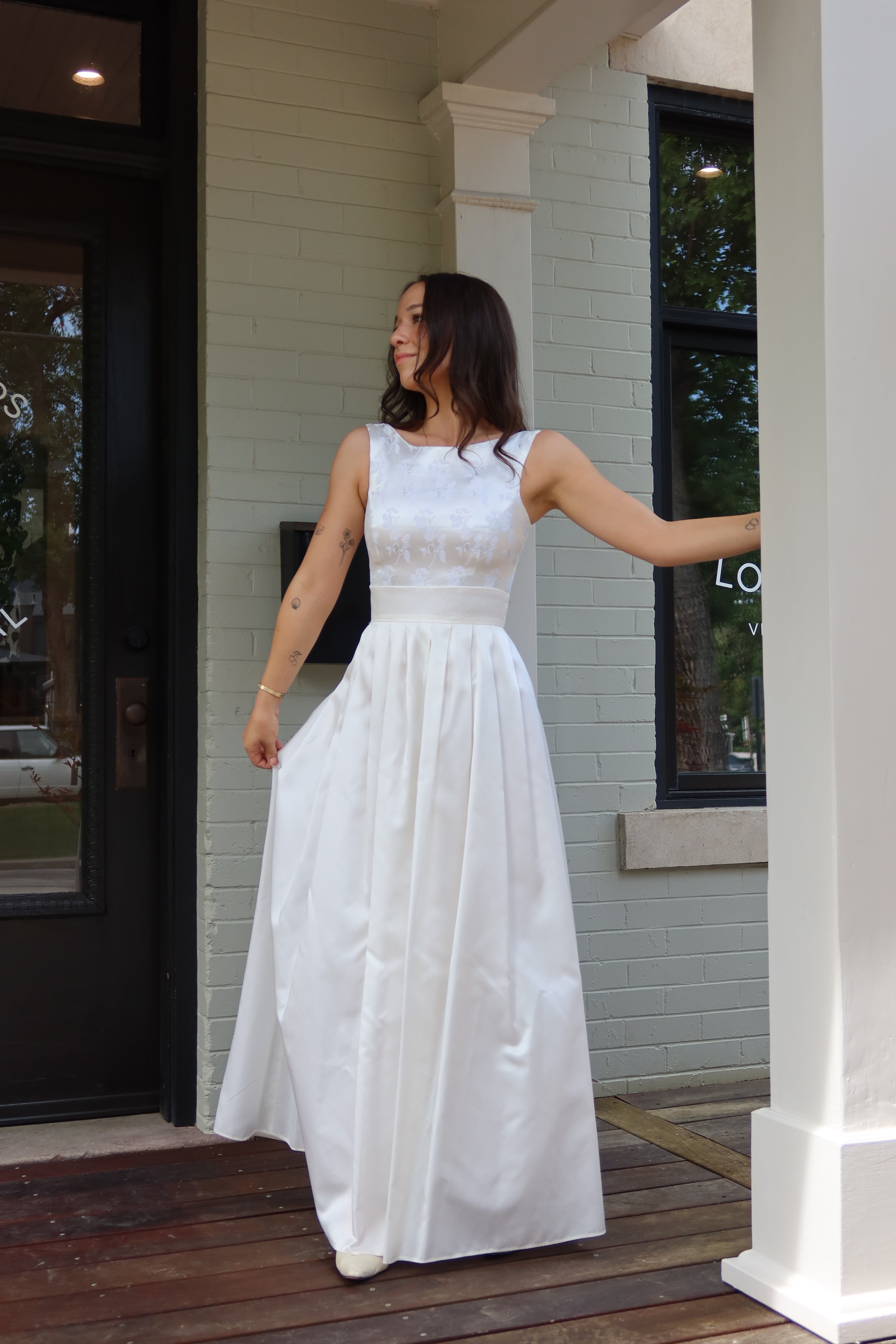 1960s Silk Audrey Accordion Gown