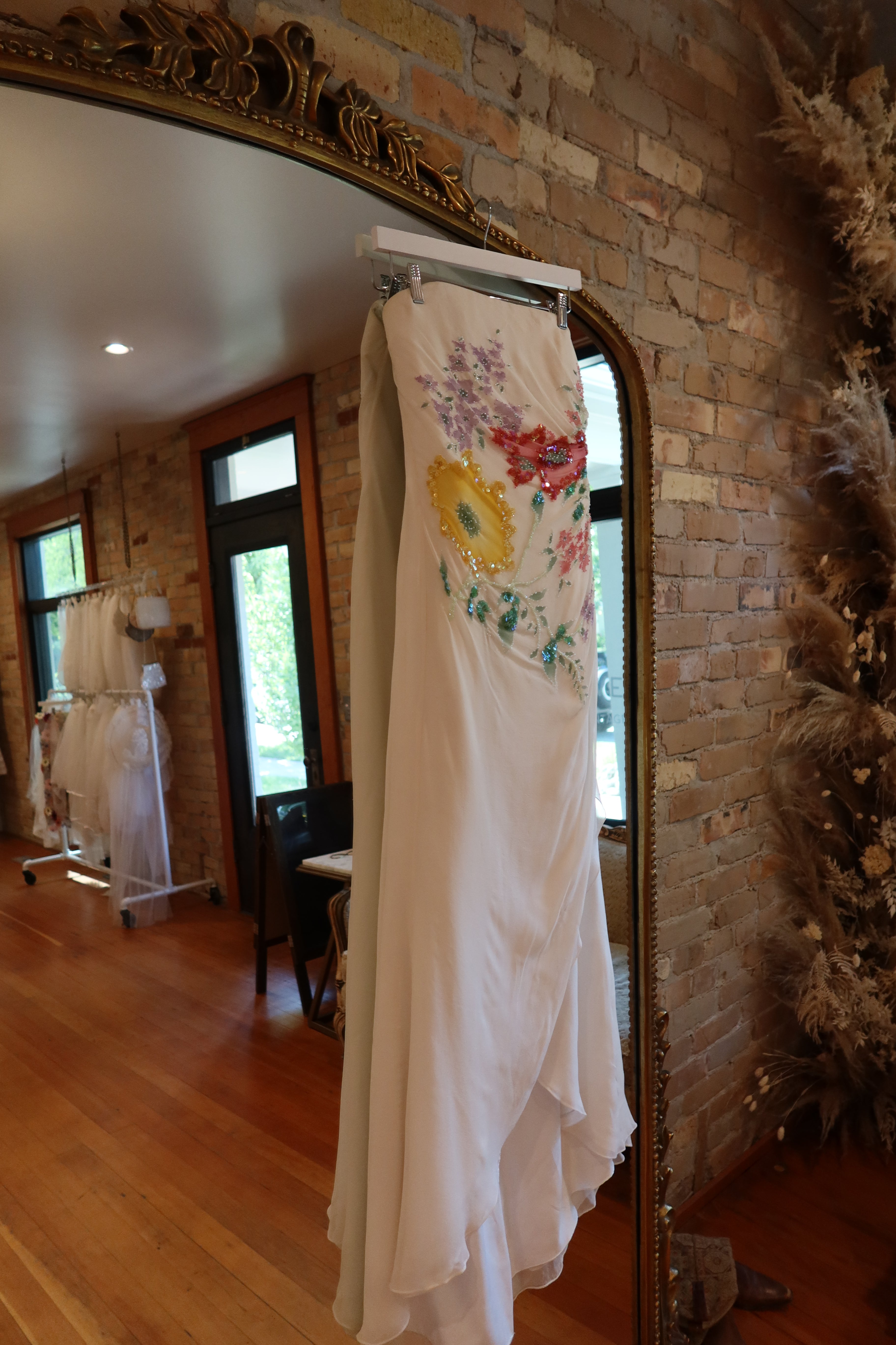 1990s Silk Floral Reception Gown