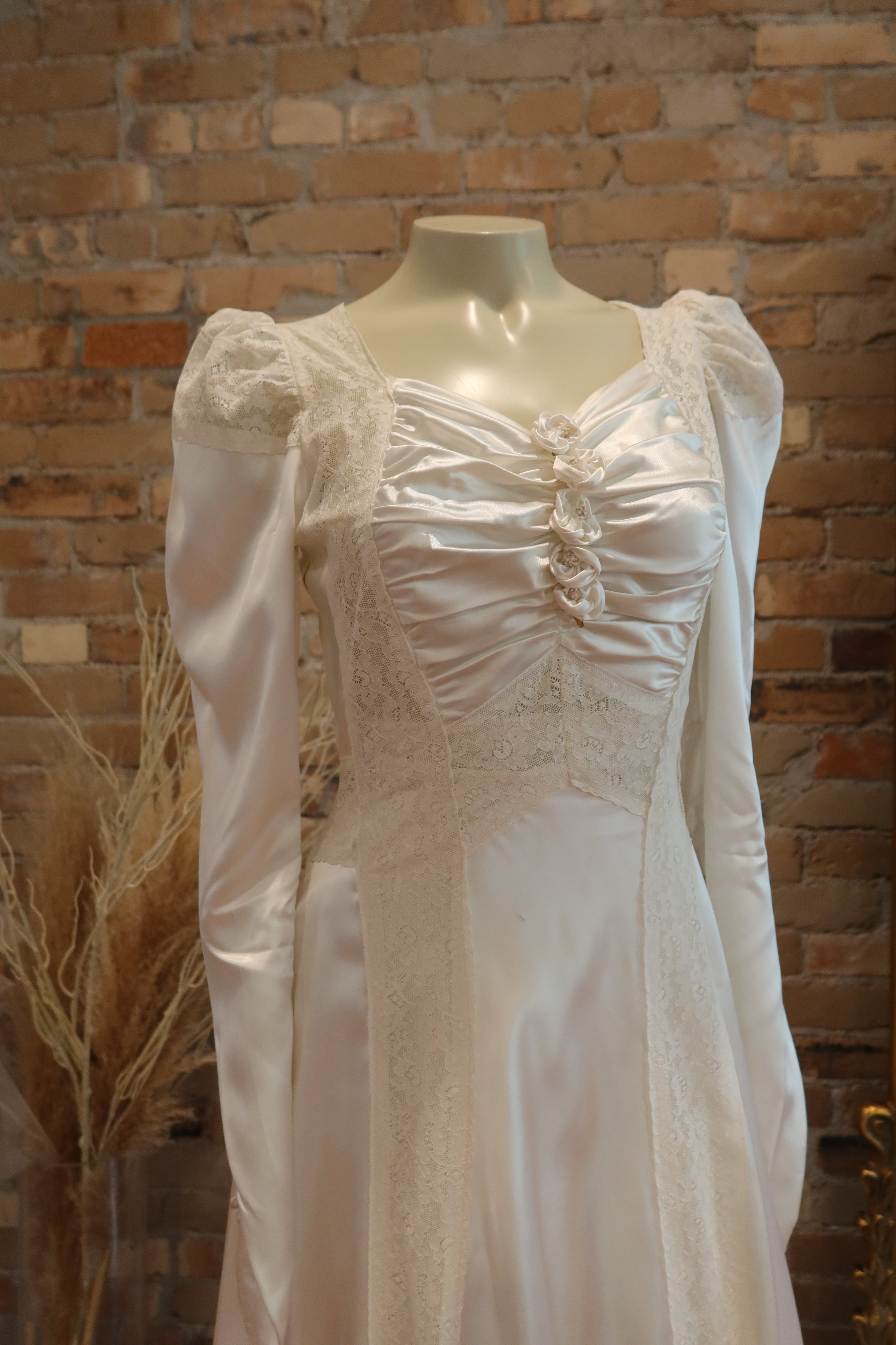 1940s Silk Rose Gown
