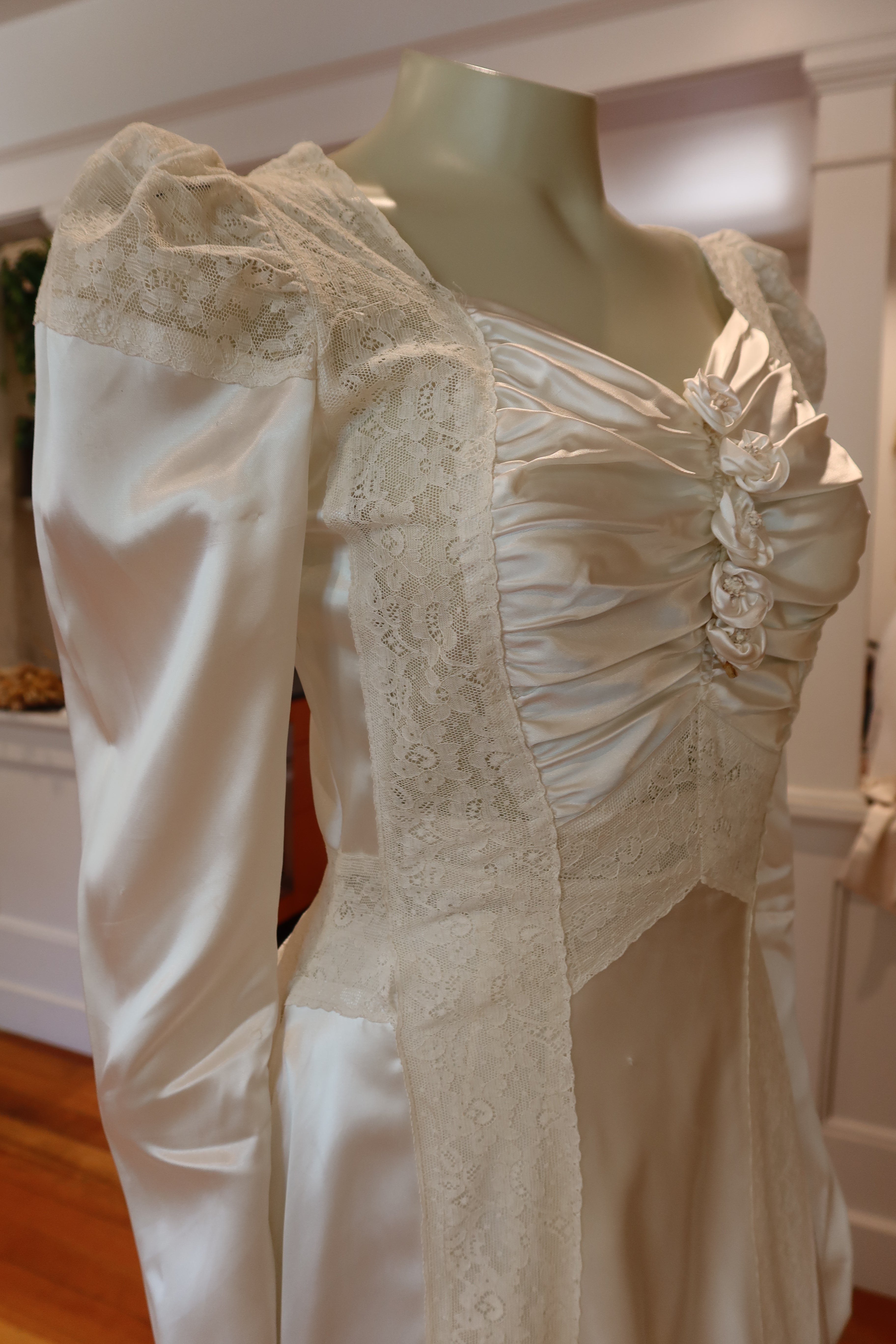 1940s Silk Rose Gown