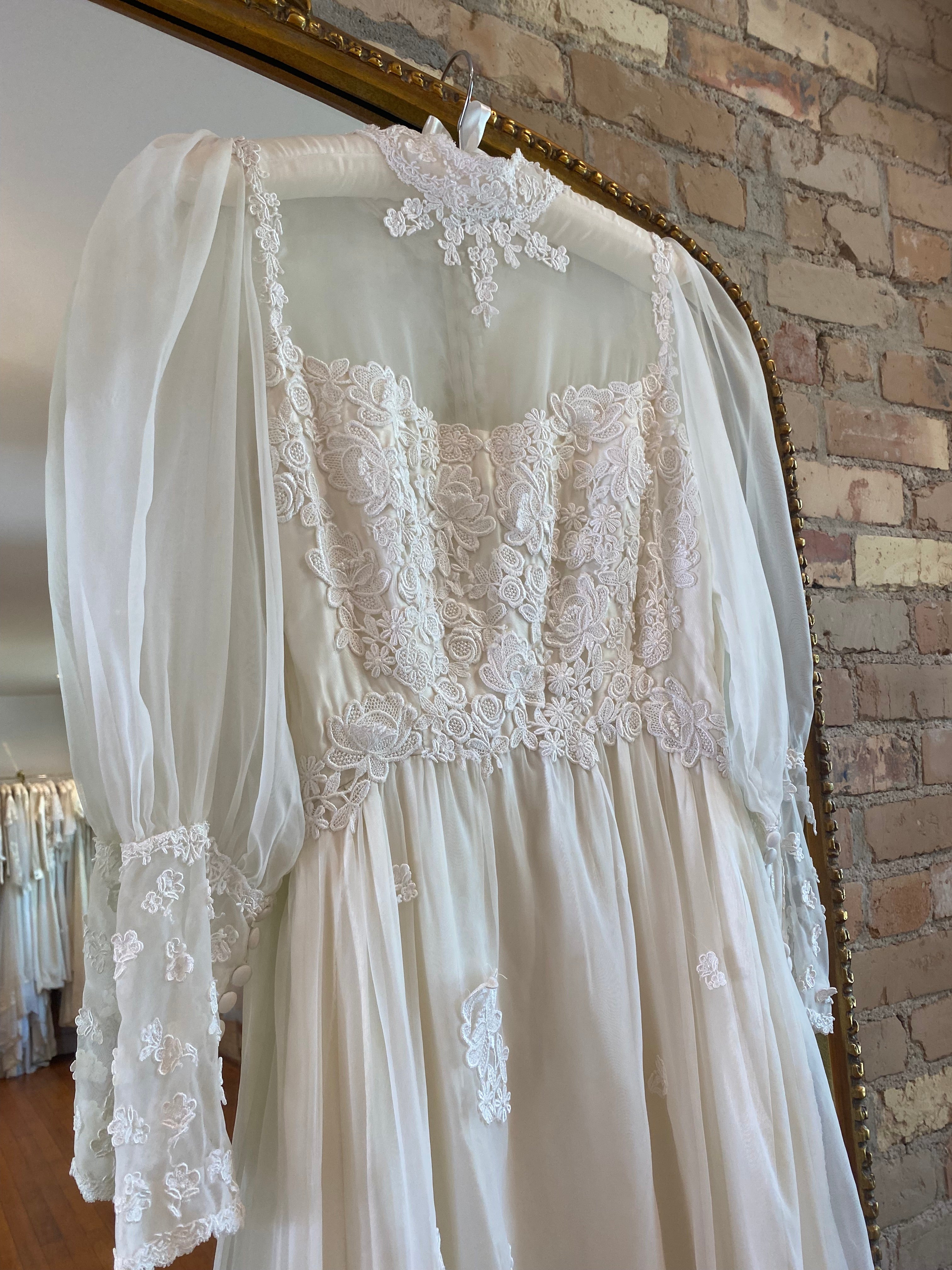 70s Sheer Daisy Corset Gown